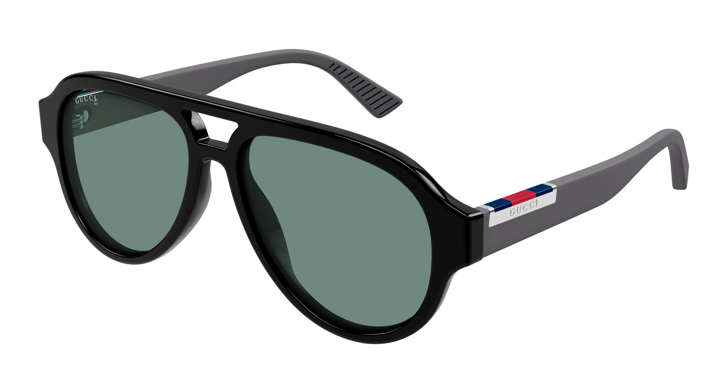 Gucci Uomo Gucci GG2088S 002 Occhiali da sole Acetato Nero Verde Pilot