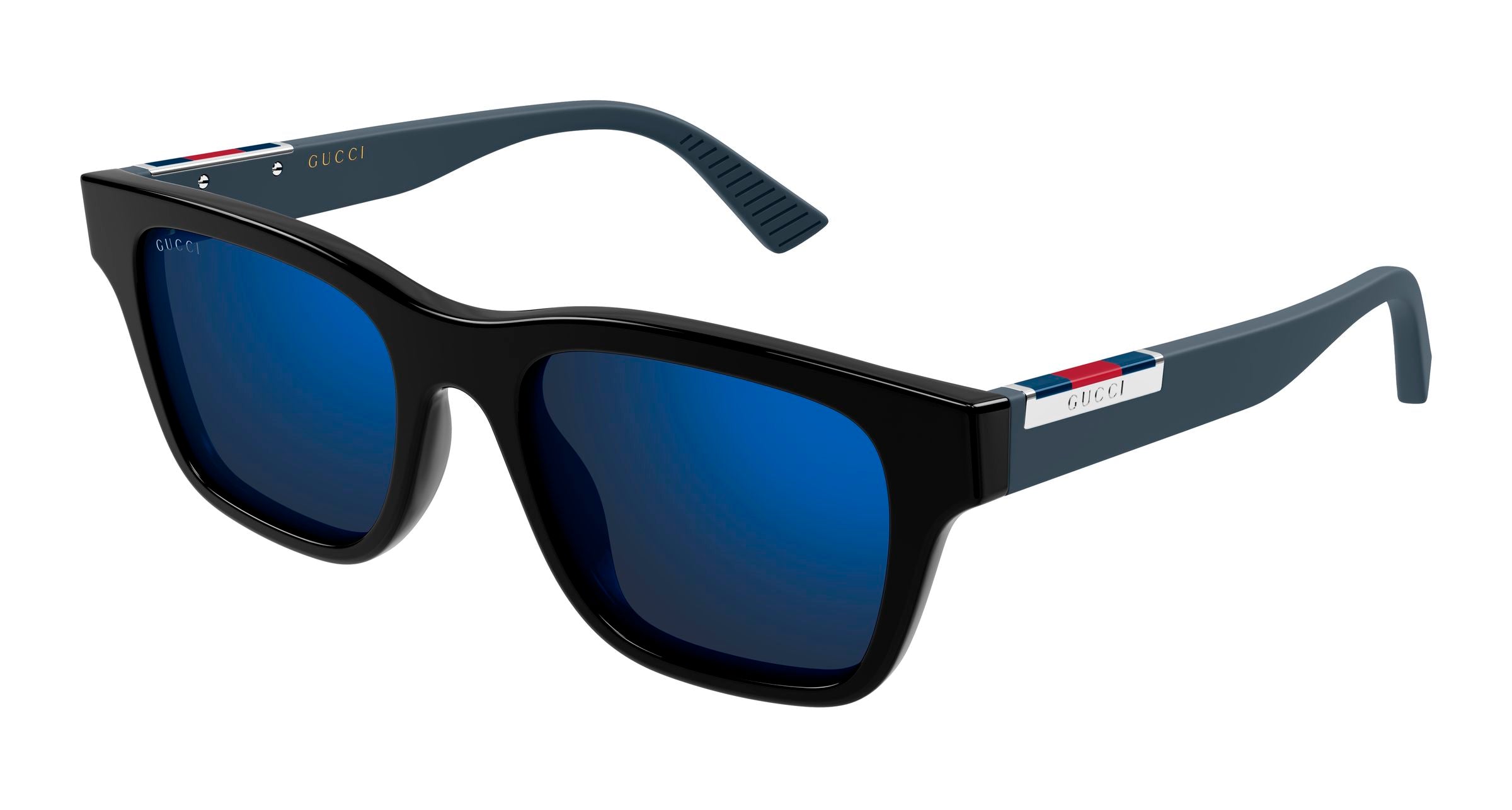 Gucci Uomo Gucci GG2089S 002 Occhiali da sole Acetato Nero Blu Squadrata