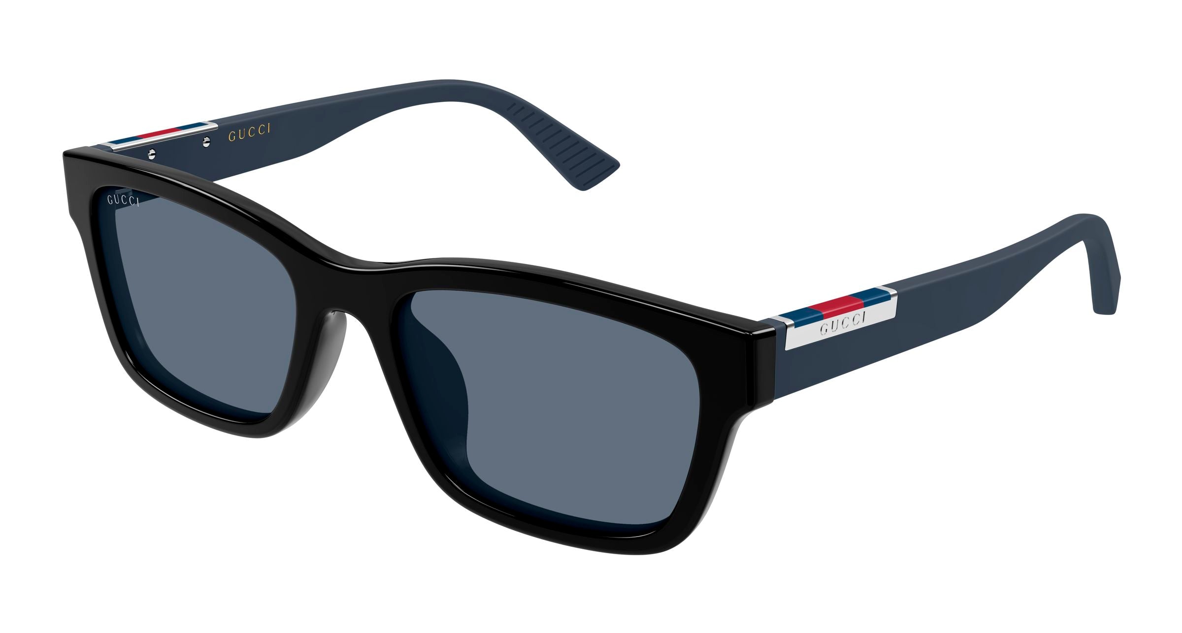 Gucci Uomo Gucci GG2092SA 003 Occhiali da sole Acetato Nero Blu Squadrata Gucci Uomo Gucci GG2092SA 003 Occhiali da sole Acetato Nero Blu Squadrata