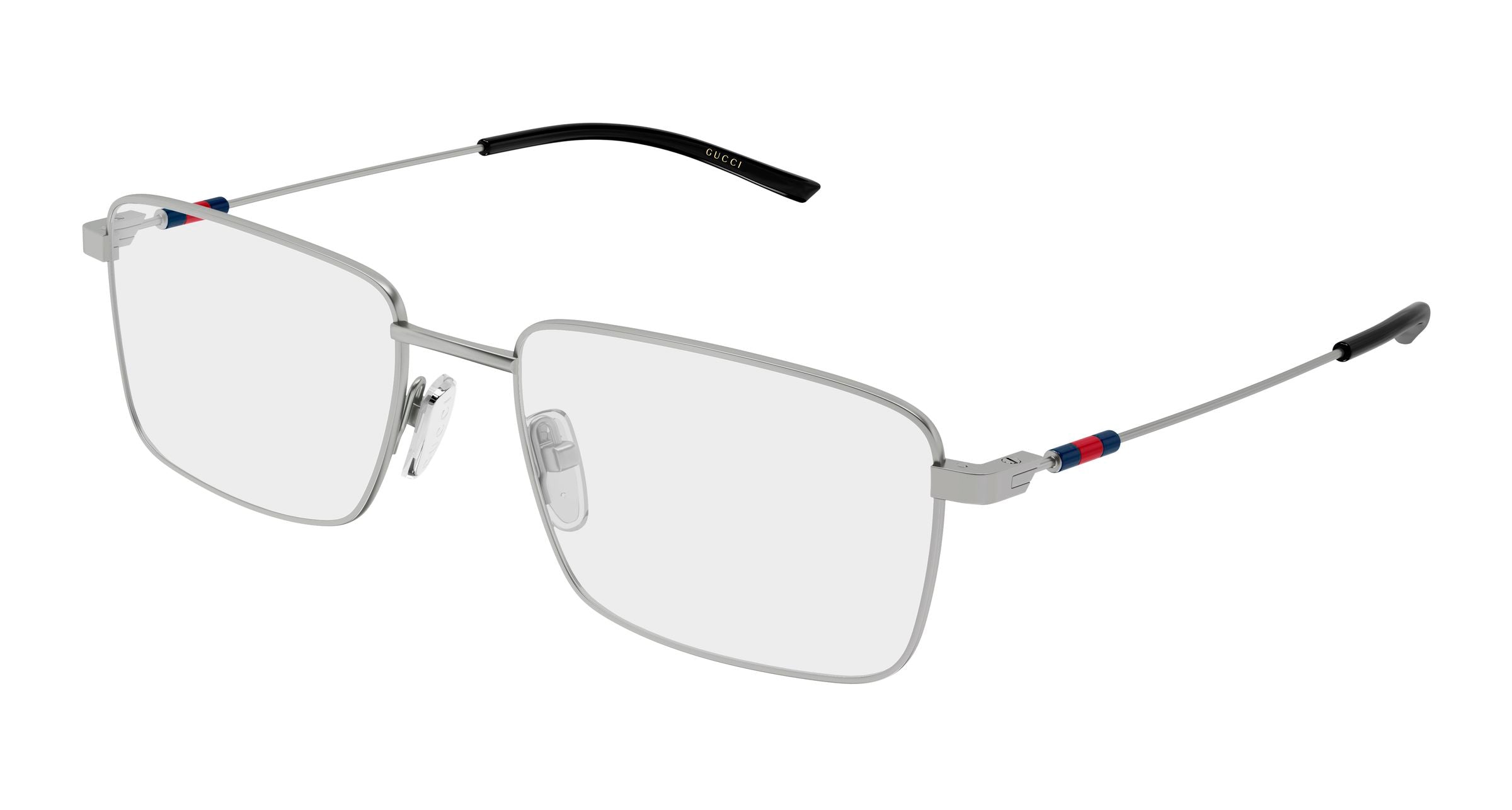 Gucci Uomo Gucci GG2098O 003 Montature da vista Metallo Rutenio Trasparente Squadrata