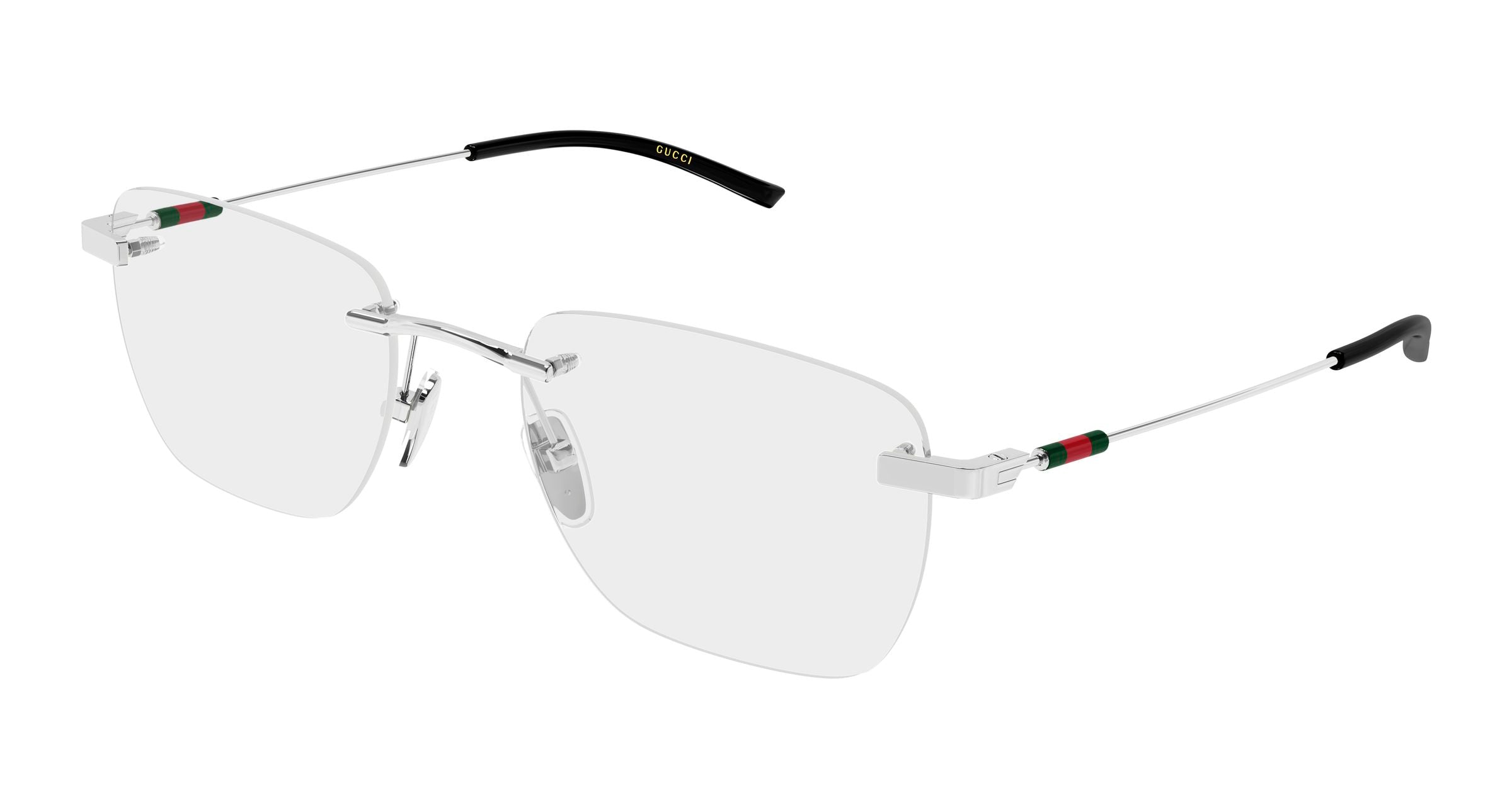 Gucci Uomo Gucci GG2099O 001 Montature da vista Metallo Argento Trasparente Squadrata