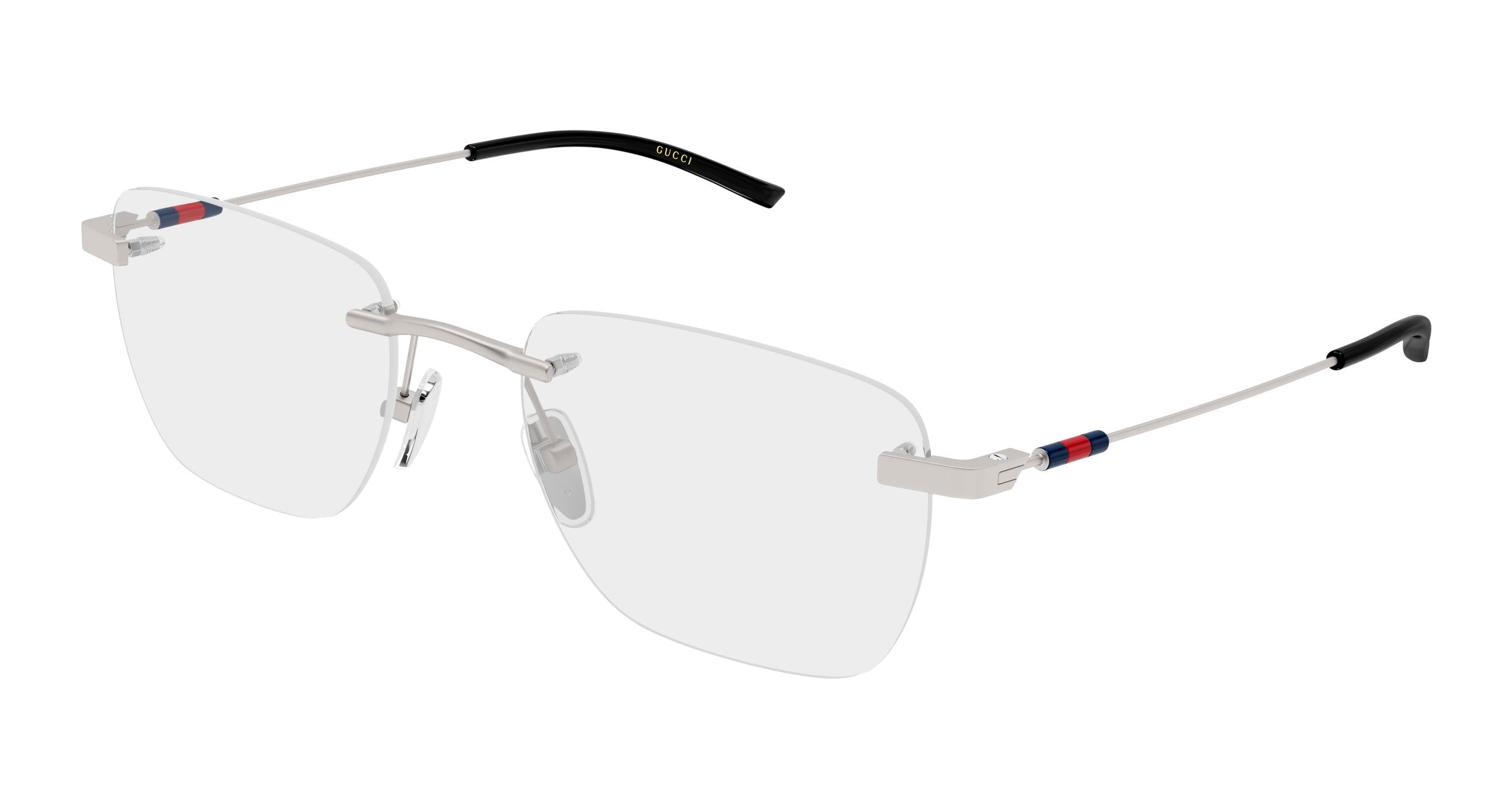 Gucci Uomo Gucci GG2099O 003 Montature da vista Metallo Rutenio Trasparente Squadrata