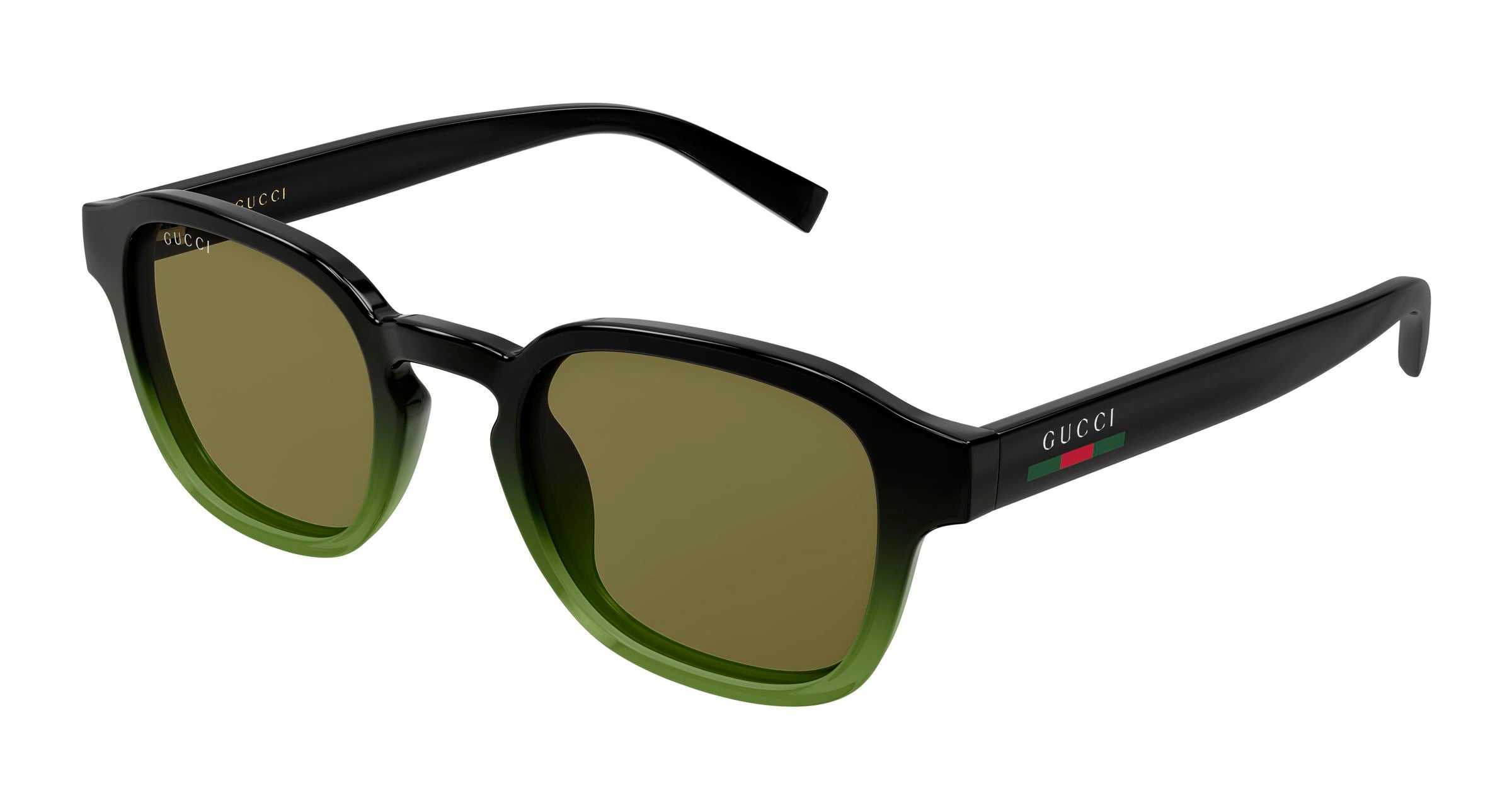 Gucci Uomo Gucci GG2106S 003 Occhiali da sole Iniettato Nero Verde Rotonda