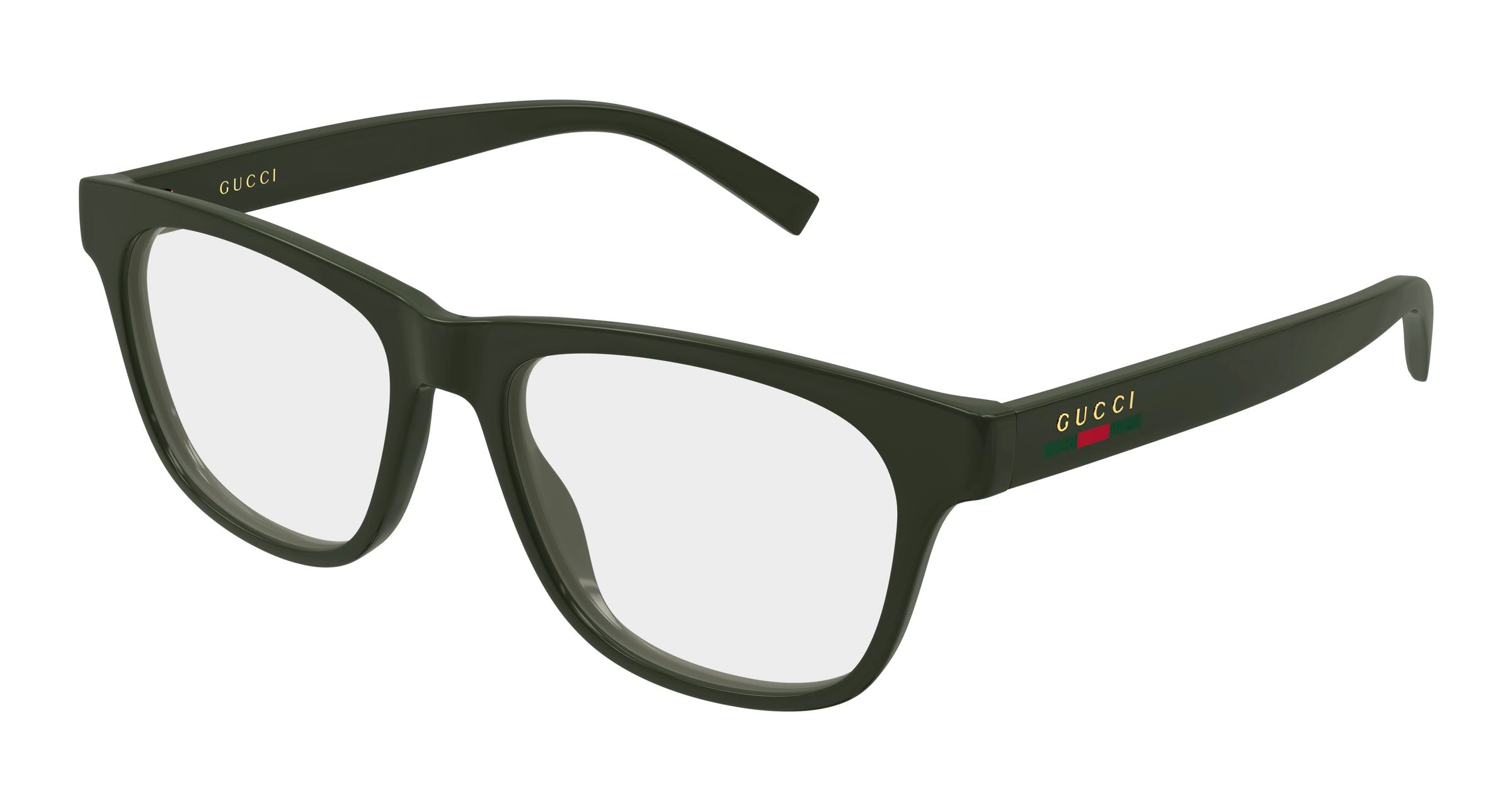 Gucci Uomo Gucci GG2108O 004 Montature da vista Iniettato Verde Trasparente Squadrata