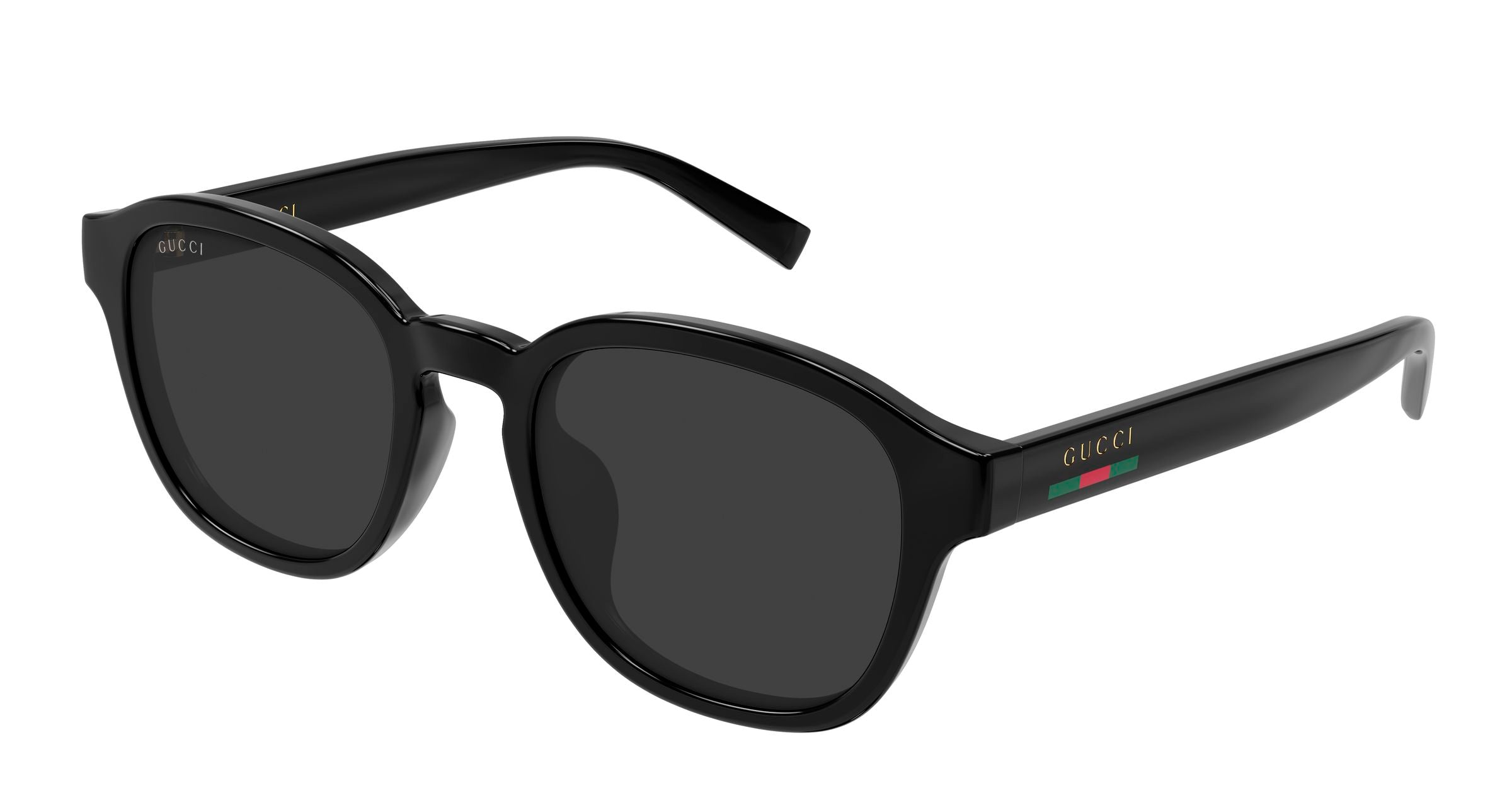 Gucci Uomo Gucci GG2109SK 001 Occhiali da sole Iniettato Nero Grigio Rotonda