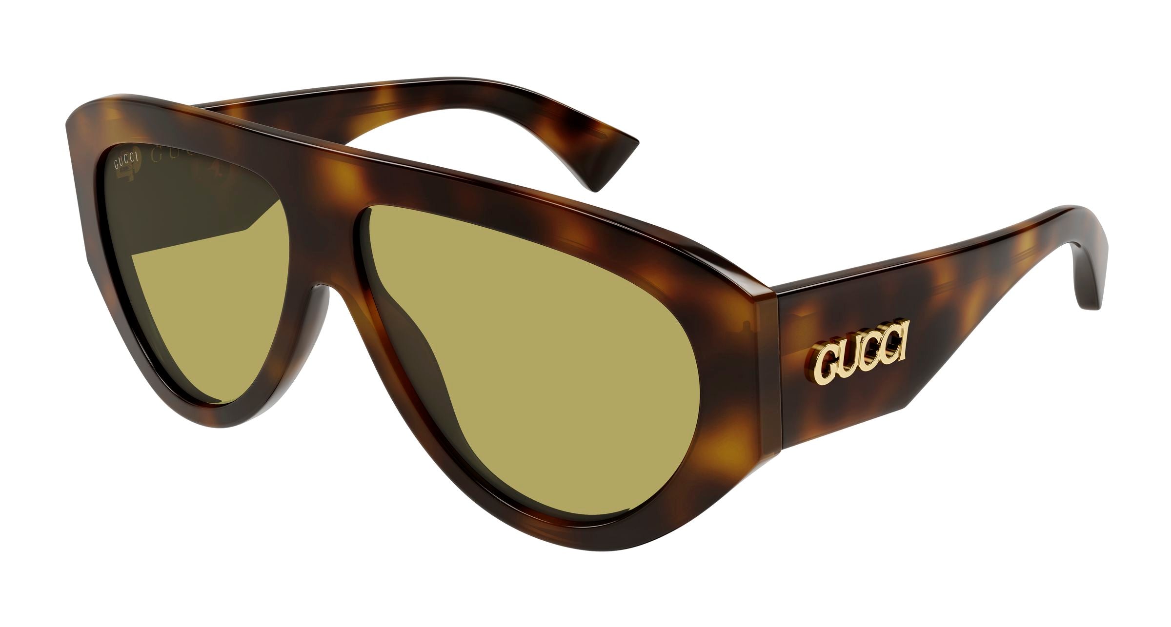 Gucci Uomo Gucci GG2128S 002 Occhiali da sole Acetato Havana Verde Pilot Gucci Uomo Gucci GG2128S 002 Occhiali da sole Acetato Havana Verde Pilot