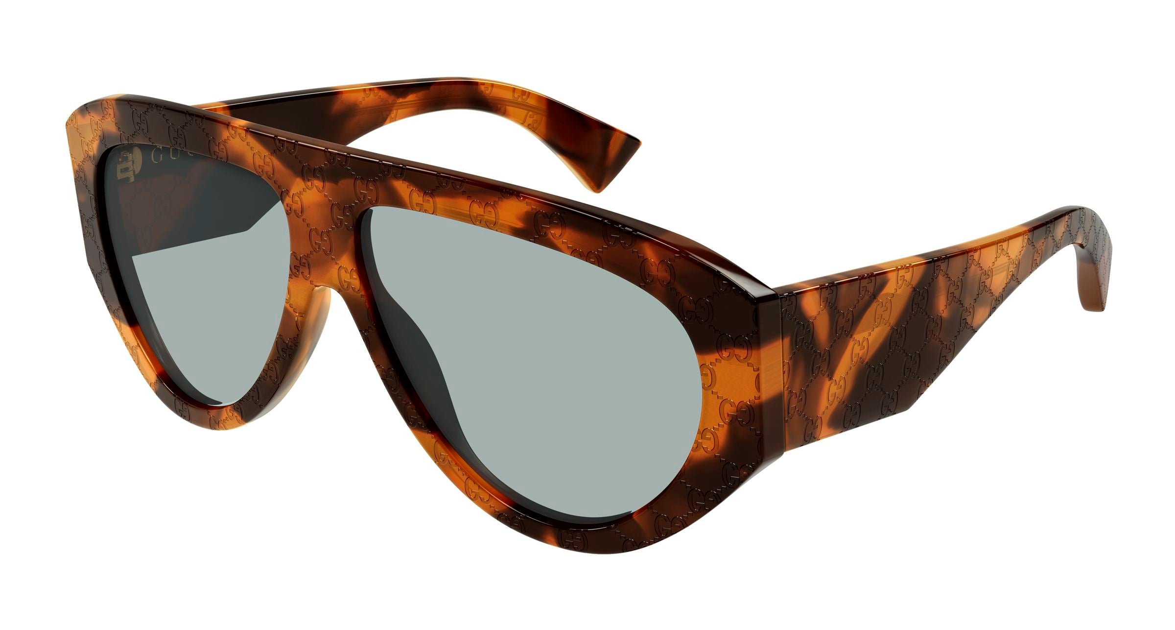 Gucci Uomo Gucci GG2128S 003 Occhiali da sole Acetato Havana Verde Pilot Gucci Uomo Gucci GG2128S 003 Occhiali da sole Acetato Havana Verde Pilot