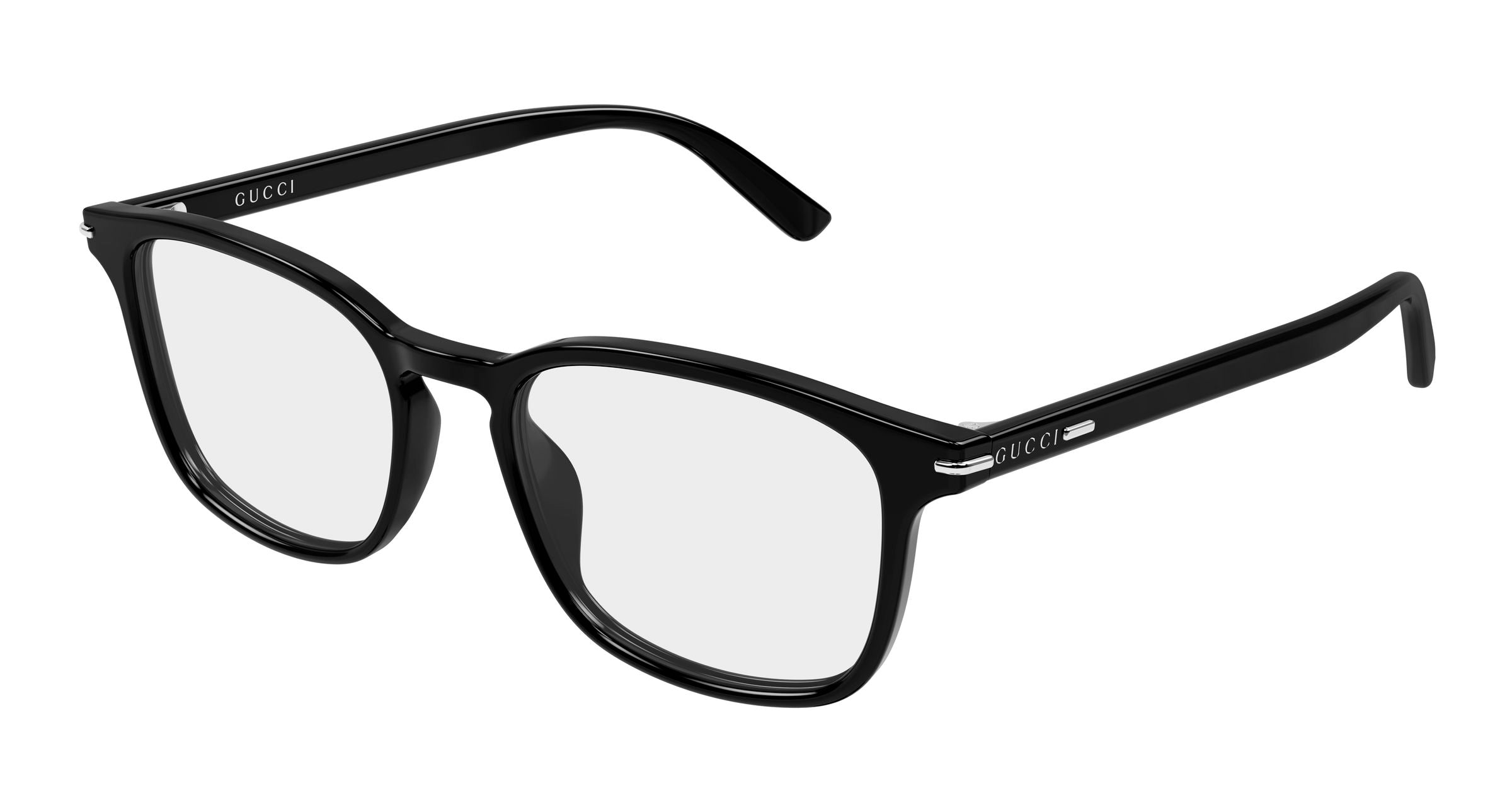 Gucci Uomo Gucci GG2129O 001 Montature da vista Acetato Nero Trasparente Squadrata