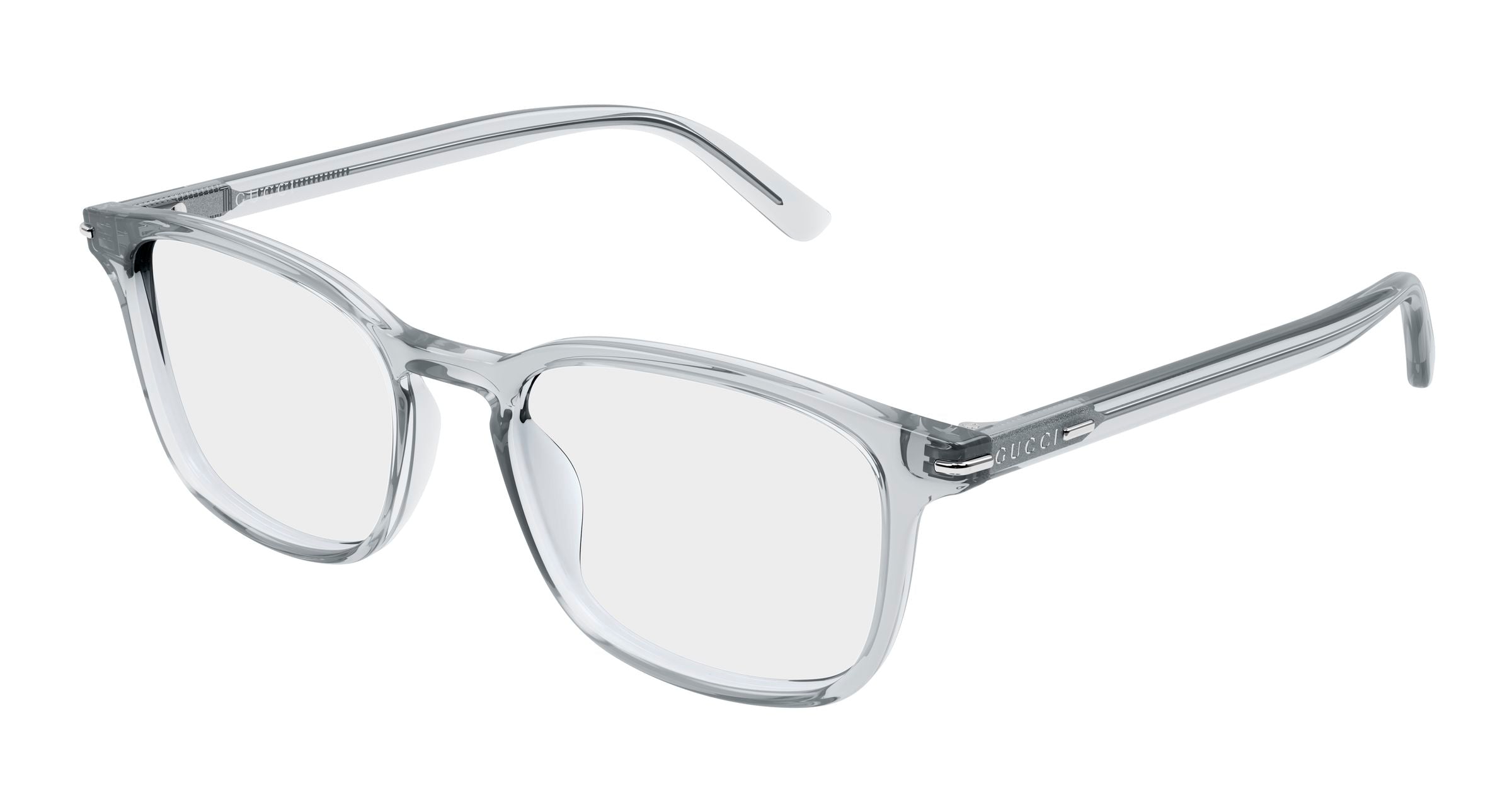Gucci Uomo Gucci GG2129O 004 Montature da vista Acetato Grigio Trasparente Squadrata
