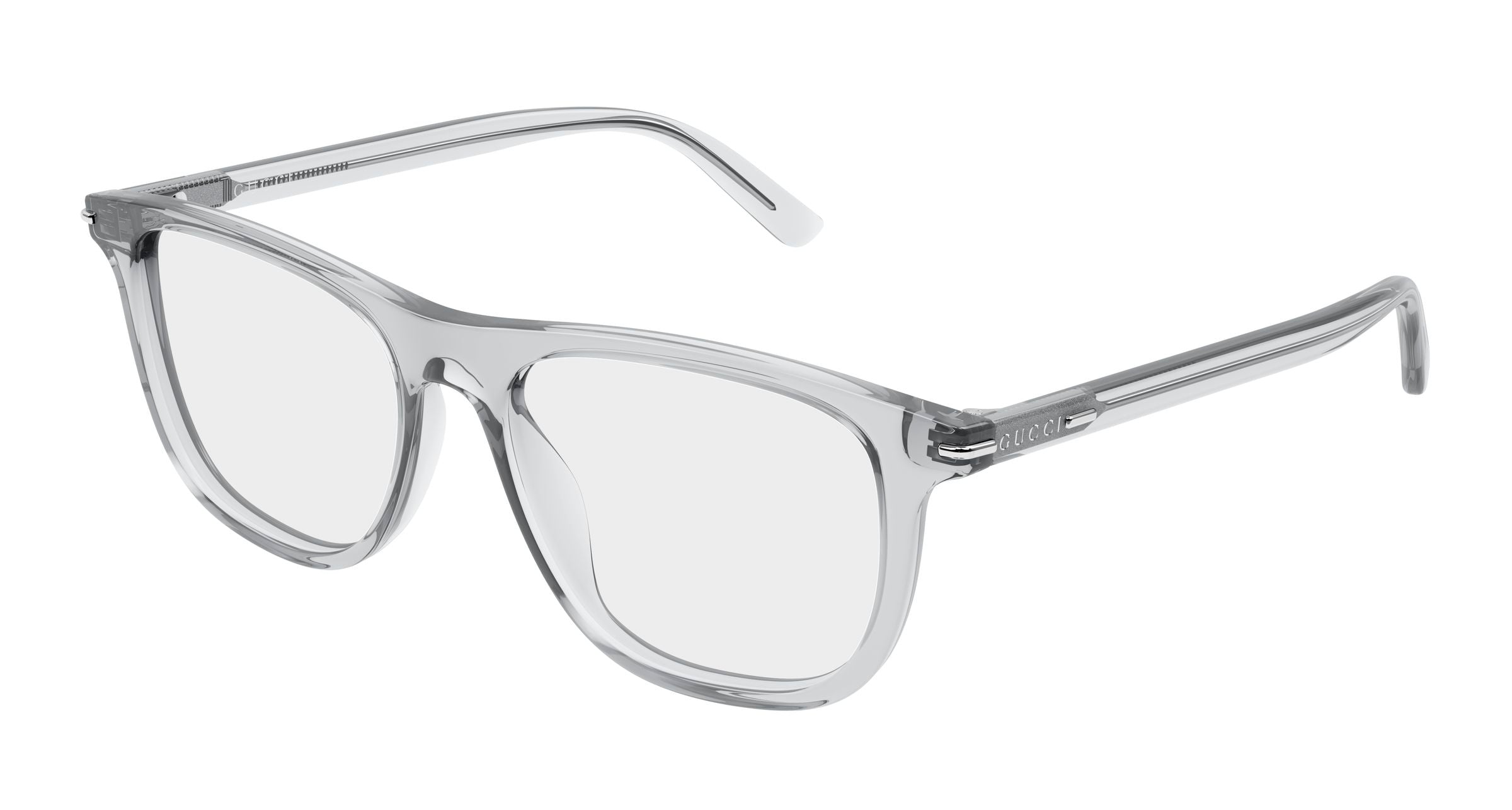 Gucci Uomo Gucci GG2130O 004 Montature da vista Acetato Grigio Trasparente Squadrata