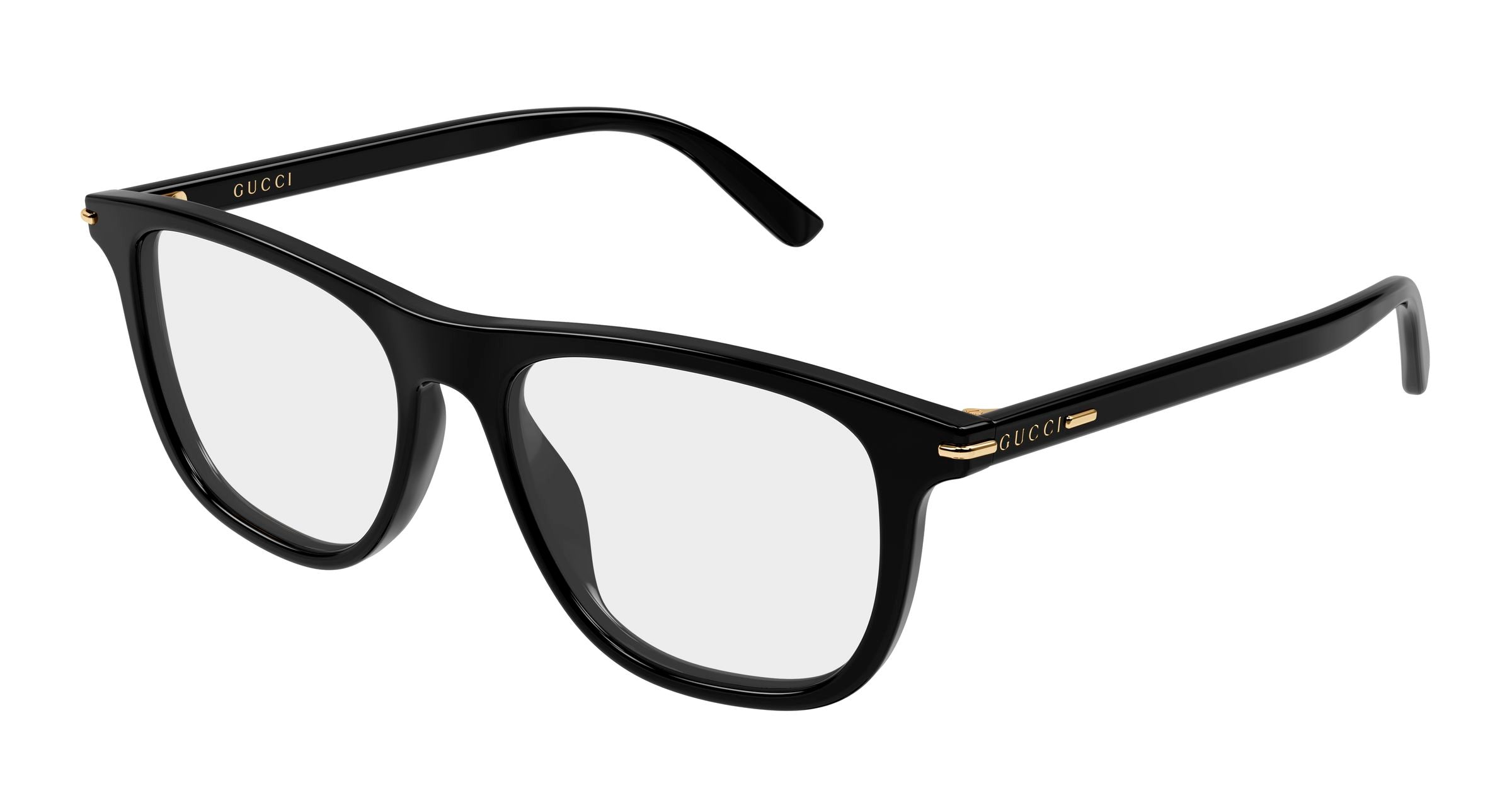 Gucci Uomo Gucci GG2130O 005 Montature da vista Acetato Nero Trasparente Squadrata Gucci Uomo Gucci GG2130O 005 Montature da vista Acetato Nero Trasparente Squadrata