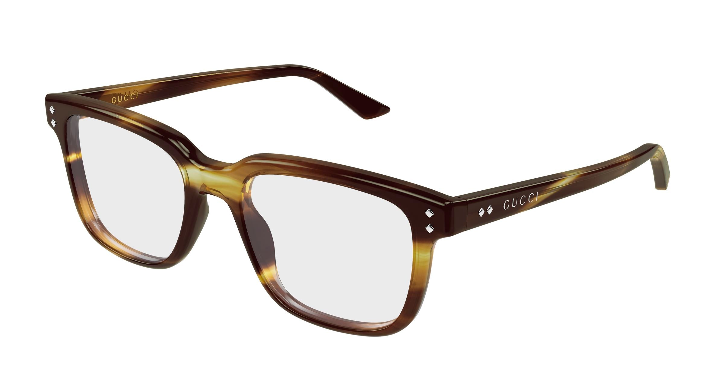 Gucci Uomo Gucci GG2131O 006 Montature da vista Acetato Havana Trasparente Squadrata Gucci Uomo Gucci GG2131O 006 Montature da vista Acetato Havana Trasparente Squadrata