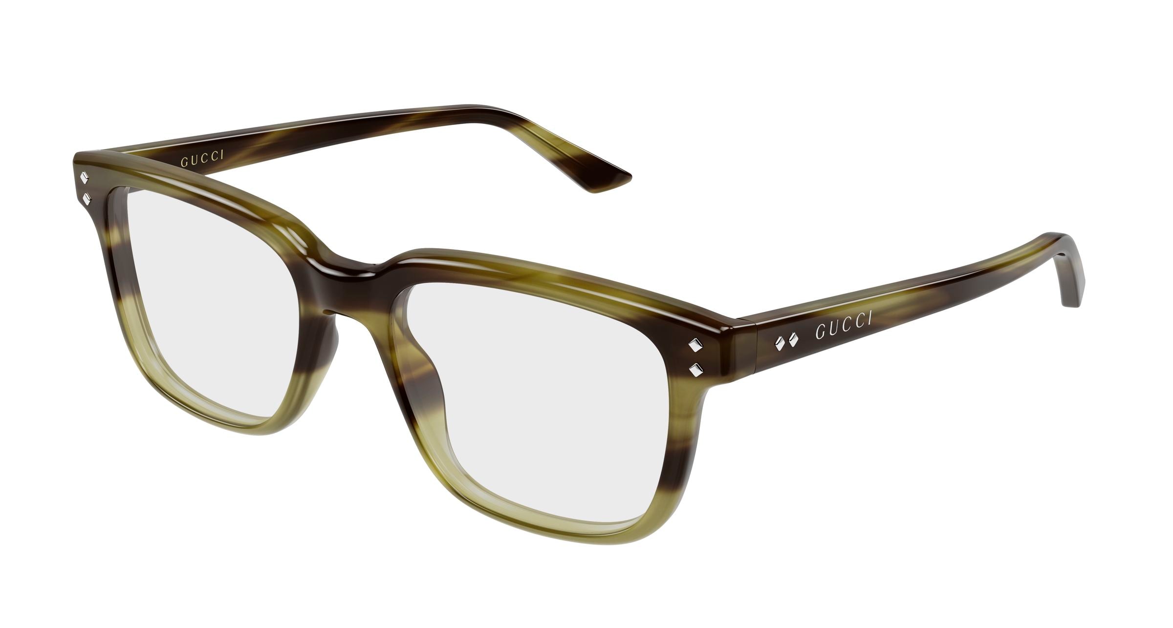 Gucci Uomo Gucci GG2131O 012 Montature da vista Acetato Havana Trasparente Squadrata Gucci Uomo Gucci GG2131O 012 Montature da vista Acetato Havana Trasparente Squadrata