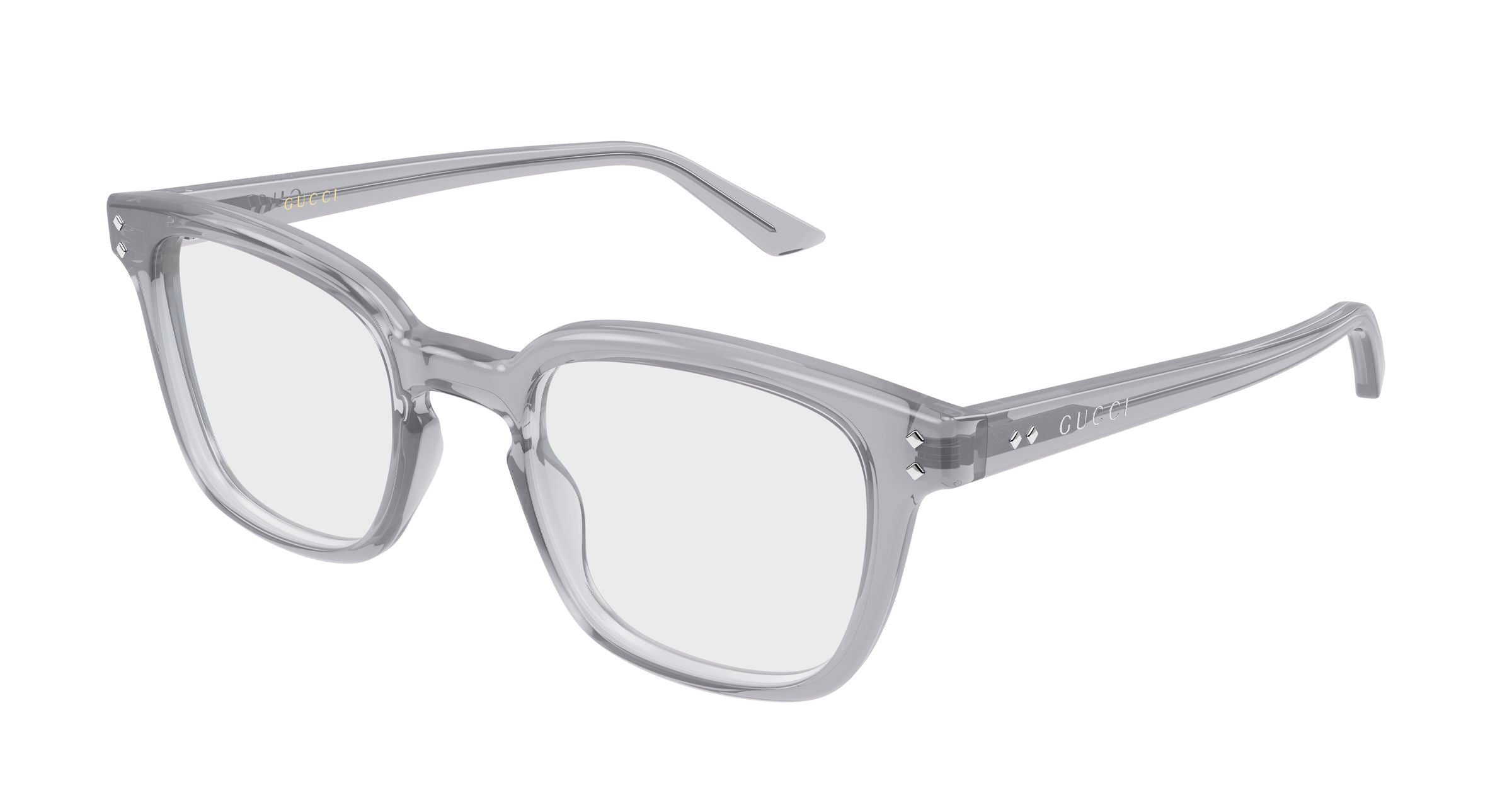 Gucci Uomo Gucci GG2132O 007 Montature da vista Acetato Grigio Trasparente Squadrata