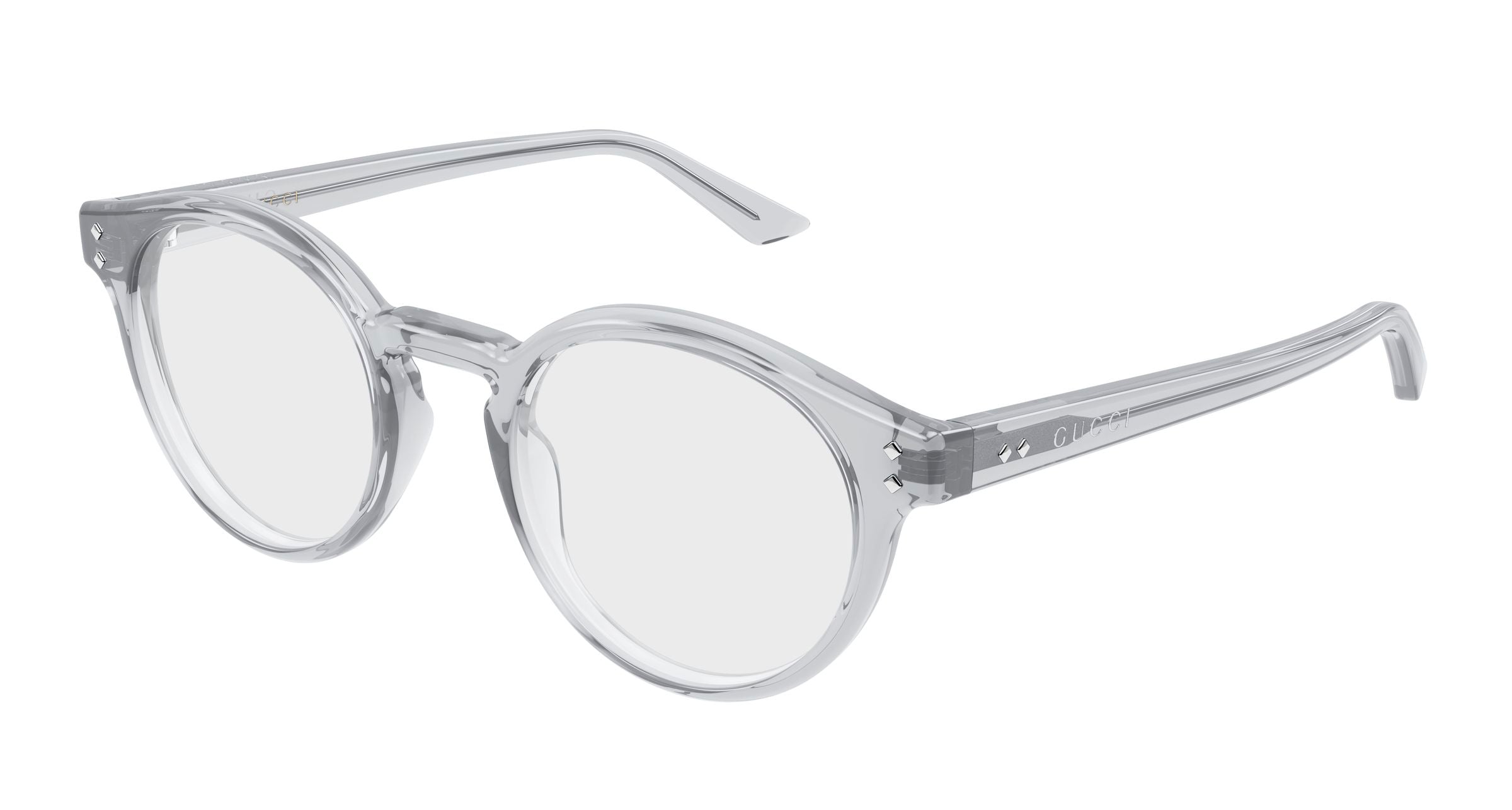 Gucci Uomo Gucci GG2133O 003 Montature da vista Acetato Grigio Trasparente Rotonda Gucci Uomo Gucci GG2133O 003 Montature da vista Acetato Grigio Trasparente Rotonda