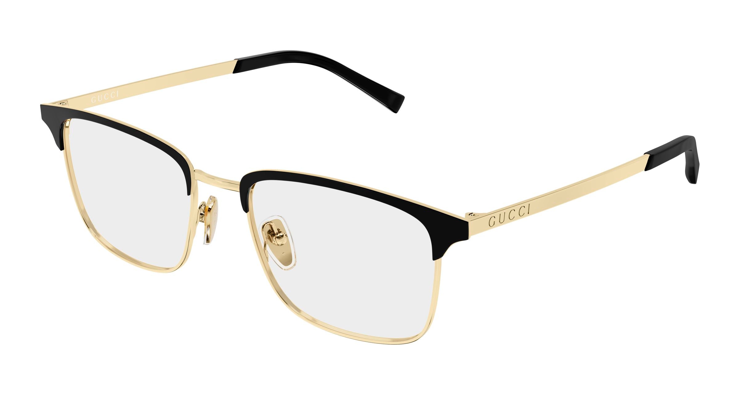 Gucci Uomo Gucci GG2135O 004 Montature da vista Metallo Oro Trasparente Squadrata