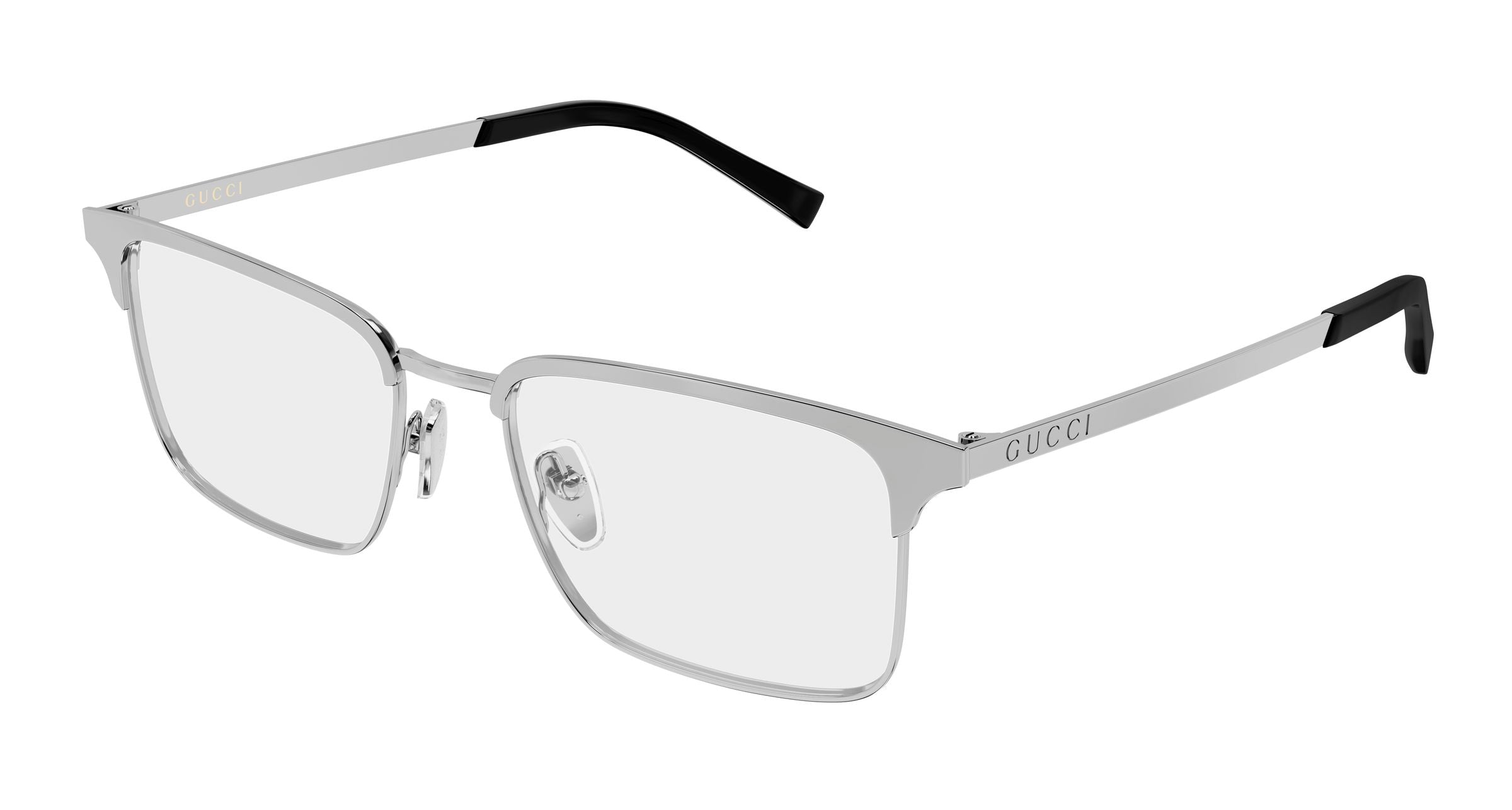 Gucci Uomo Gucci GG2136O 005 Montature da vista Metallo Rutenio Trasparente Squadrata Gucci Uomo Gucci GG2136O 005 Montature da vista Metallo Rutenio Trasparente Squadrata