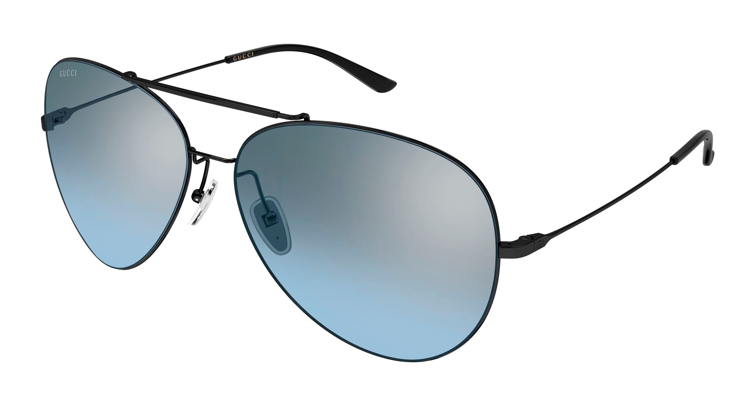 Gucci Uomo Gucci GG2172S 004 Occhiali da sole Metallo Nero Pilot