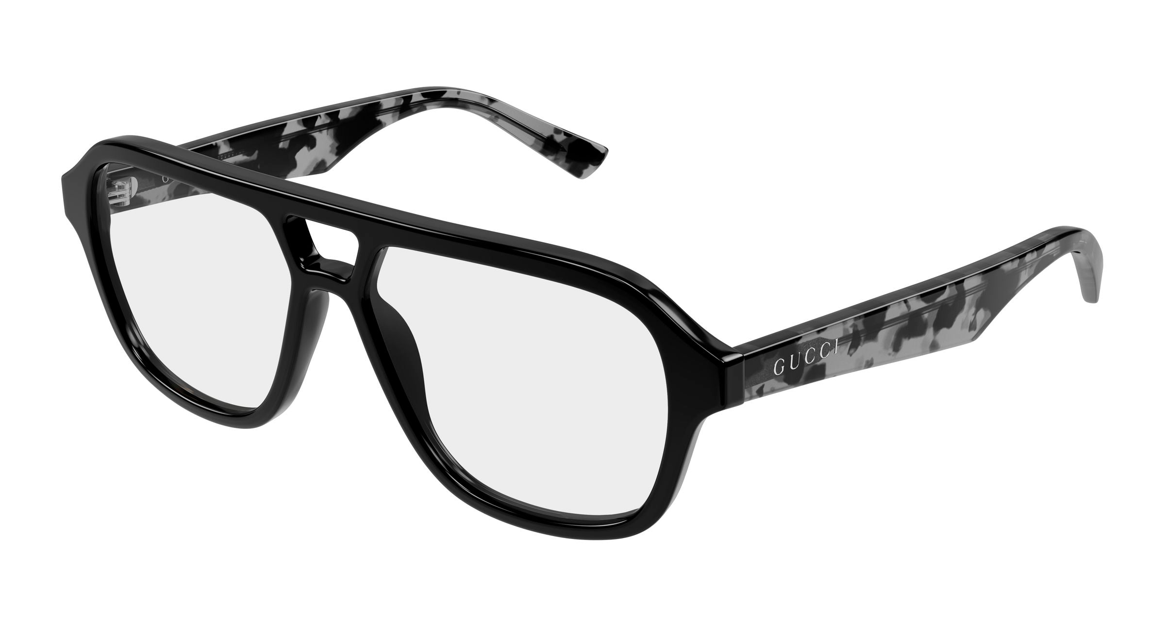 Gucci Uomo Gucci GG2183O 004 Montature da vista Acetato Nero Trasparente Rotonda