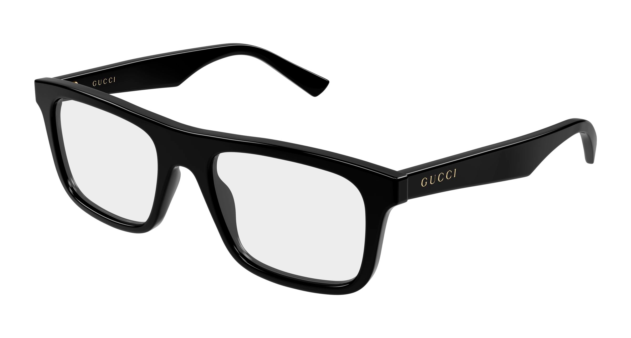 Gucci Uomo Gucci GG2184O 001 Montature da vista Acetato Nero Trasparente Squadrata