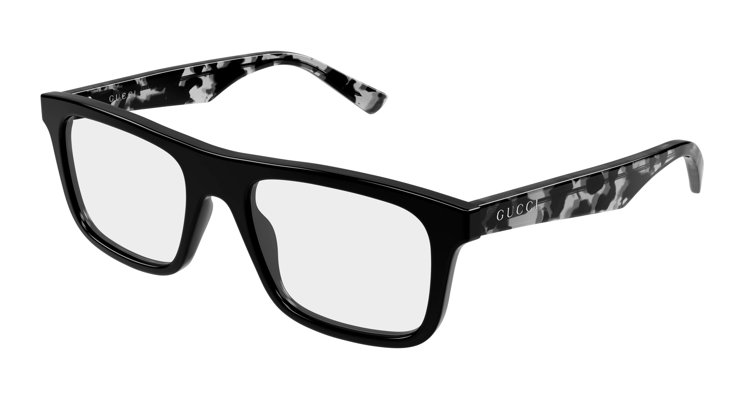 Gucci Uomo Gucci GG2184O 004 Montature da vista Acetato Nero Trasparente Squadrata Gucci Uomo Gucci GG2184O 004 Montature da vista Acetato Nero Trasparente Squadrata