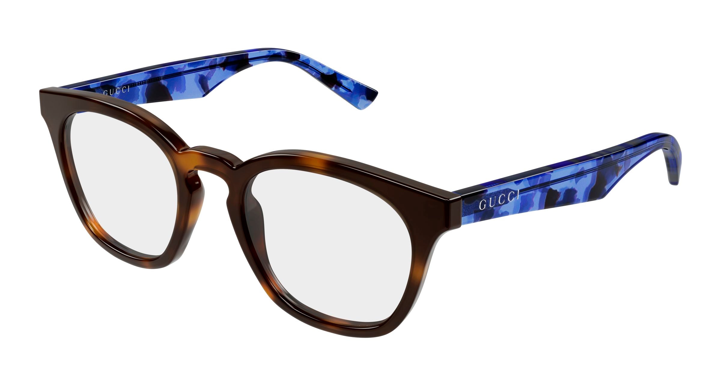 Gucci Uomo Gucci GG2185O 003 Montature da vista Acetato Havana Trasparente Rotonda Gucci Uomo Gucci GG2185O 003 Montature da vista Acetato Havana Trasparente Rotonda