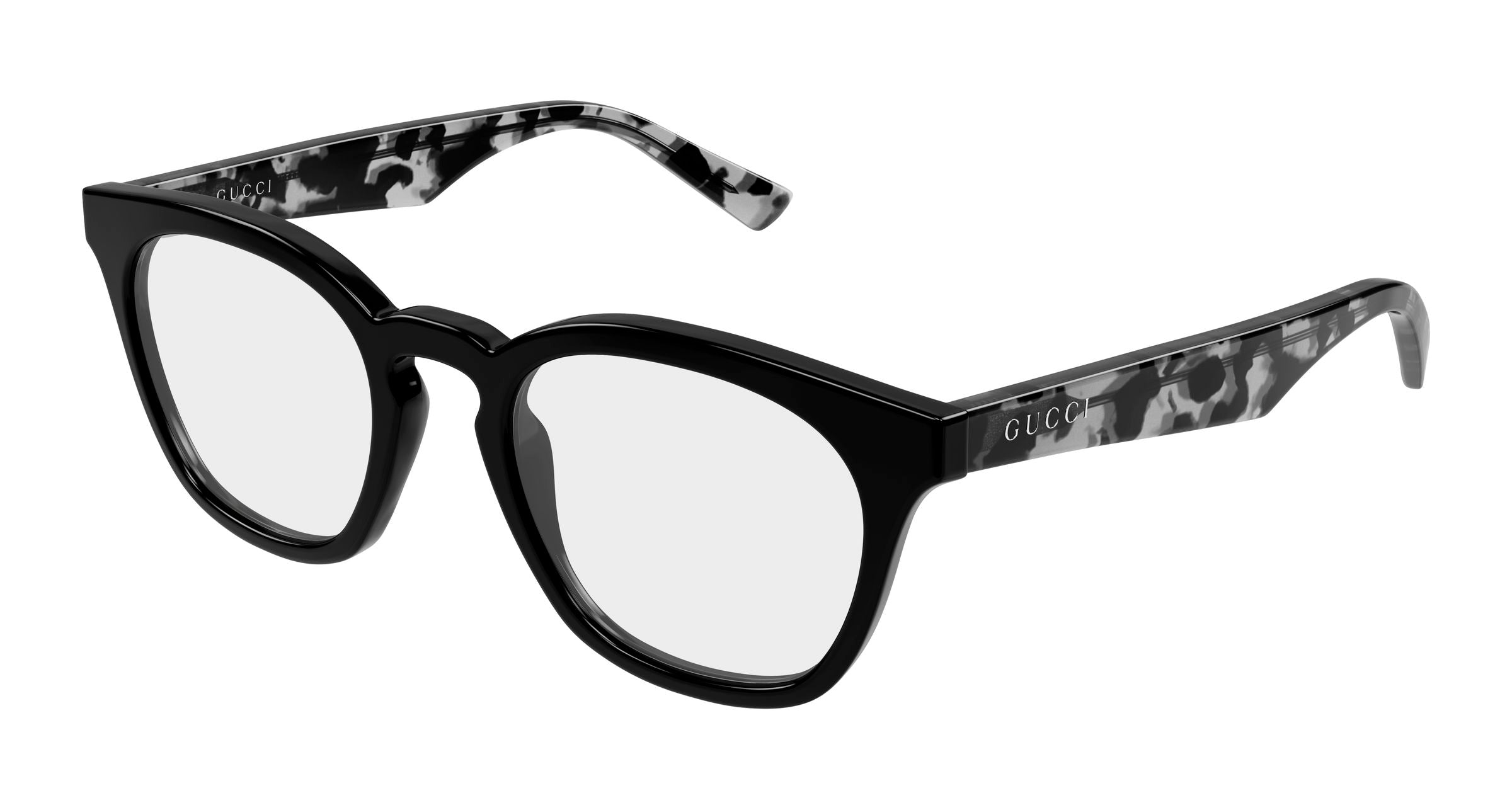 Gucci Uomo Gucci GG2185O 004 Montature da vista Acetato Nero Trasparente Rotonda Gucci Uomo Gucci GG2185O 004 Montature da vista Acetato Nero Trasparente Rotonda
