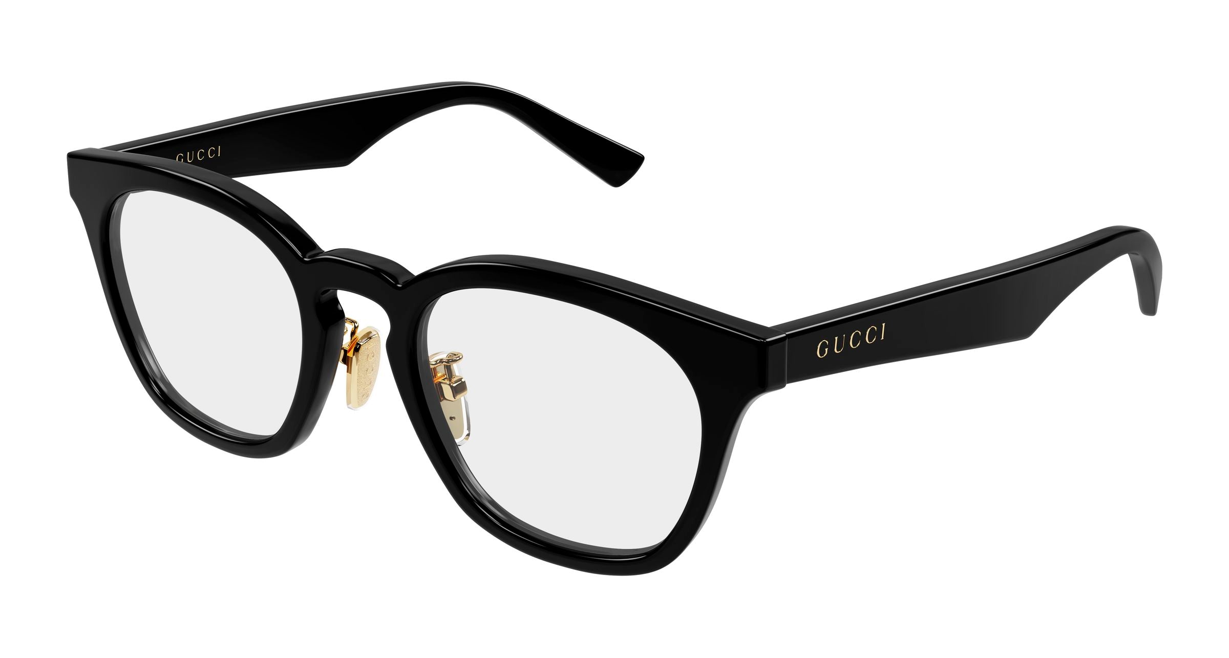 Gucci Uomo Gucci GG2187OA 001 Montature da vista Acetato Nero Trasparente Rotonda