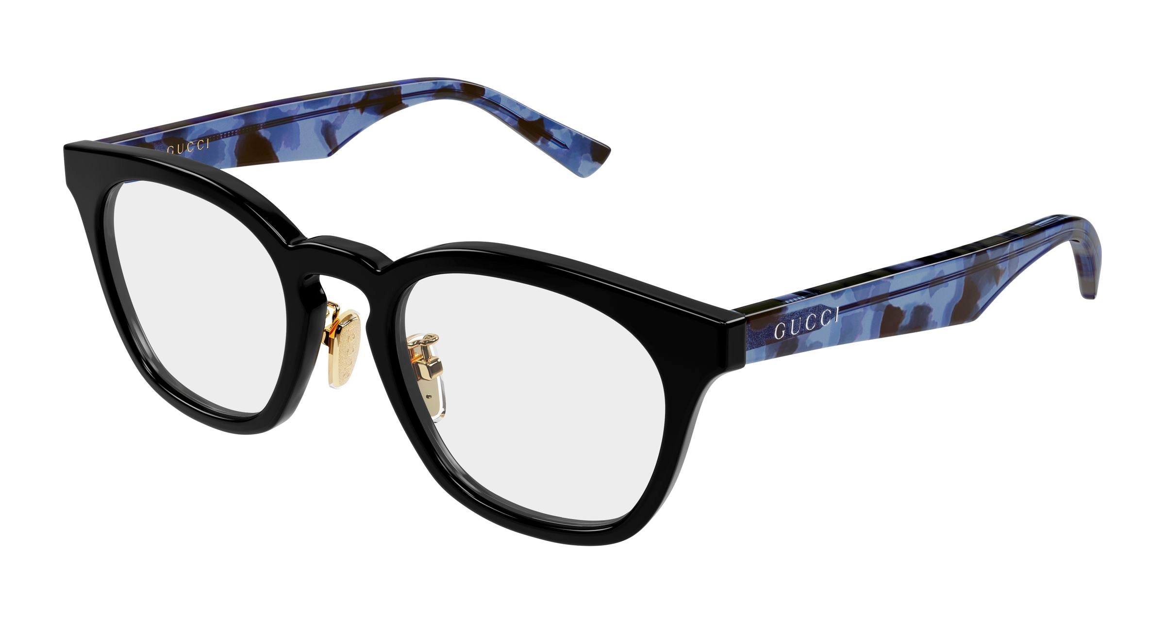 Gucci Uomo Gucci GG2187OA 007 Montature da vista Acetato Nero Trasparente Rotonda