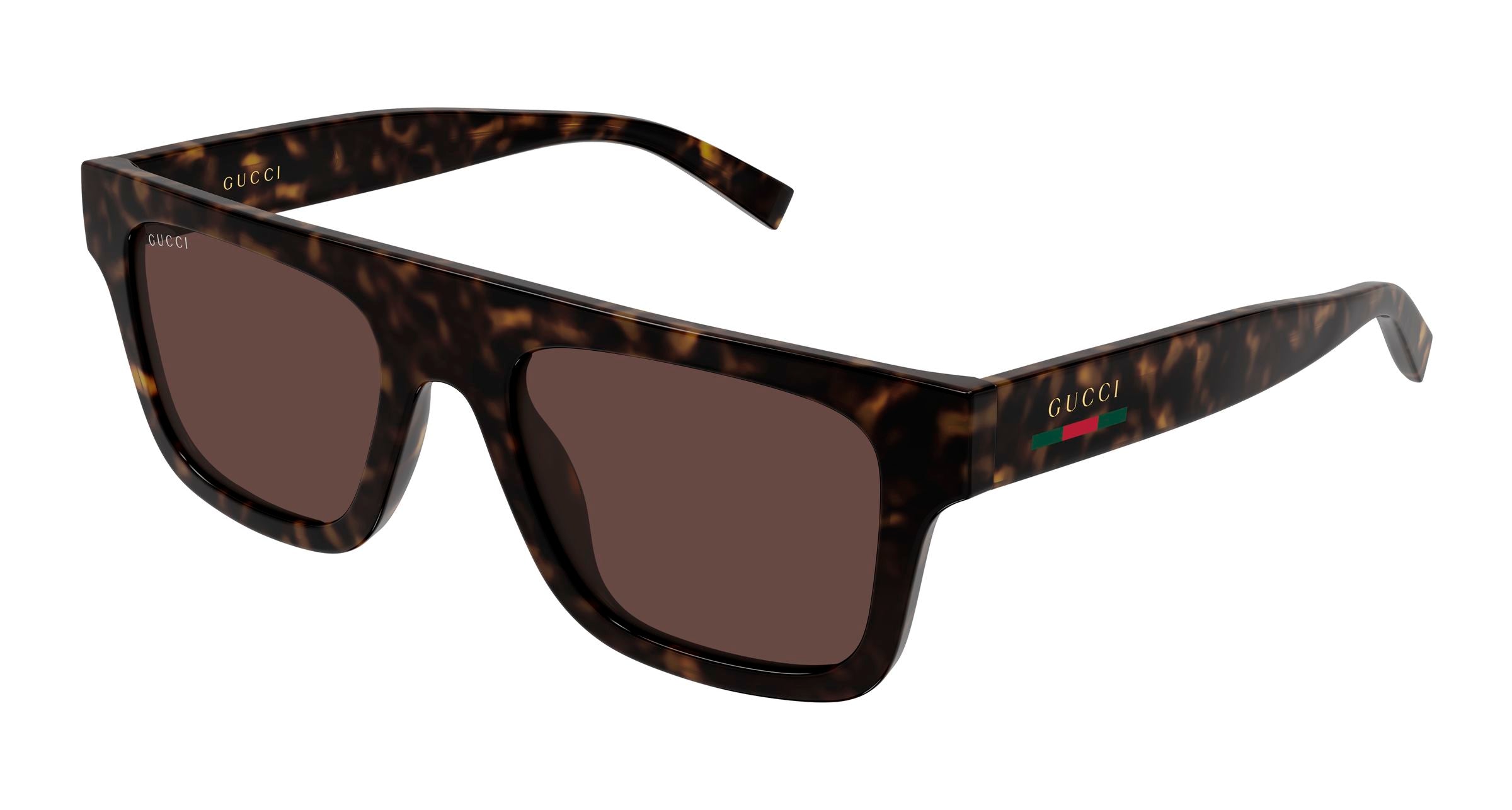 Gucci Uomo Gucci GG2235S 002 Occhiali da sole Iniettato Havana Marrone Squadrata