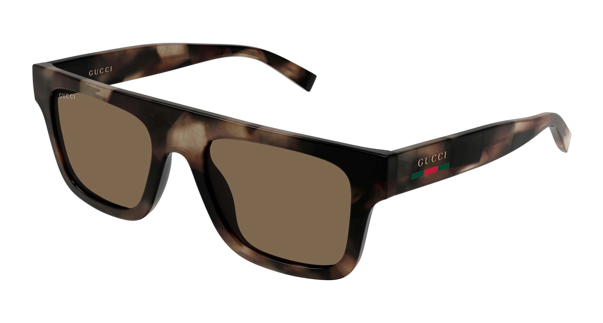 Gucci Uomo Gucci GG2235S 003 Occhiali da sole Iniettato Havana Marrone Squadrata