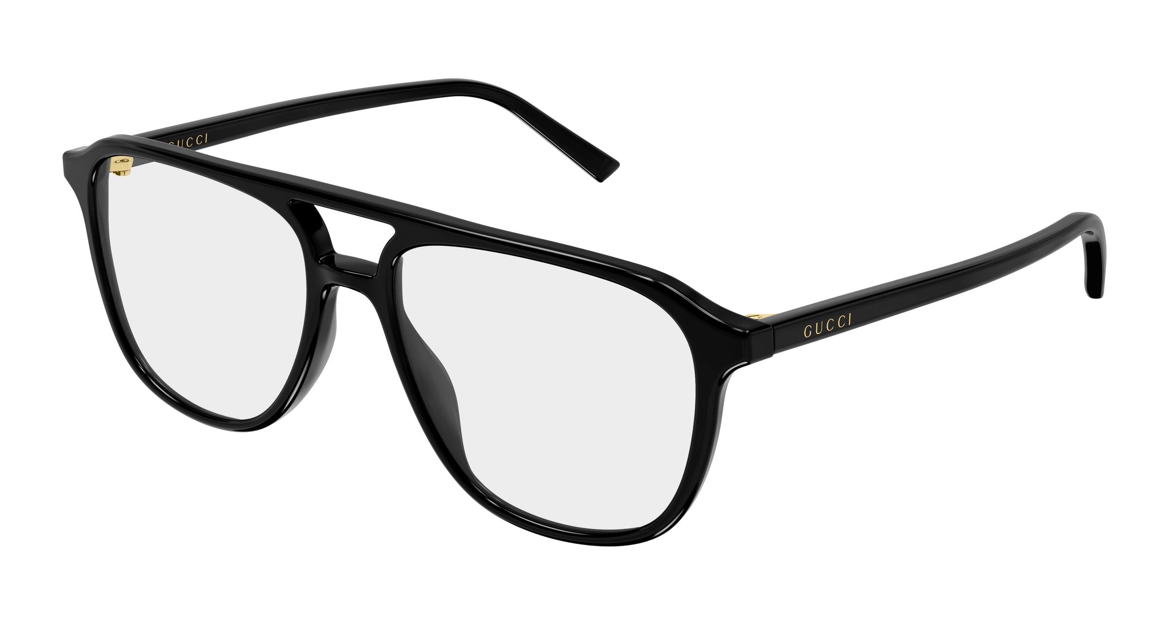 Gucci Uomo Gucci GG2237O 001 Montature da vista Acetato Nero Trasparente Pilot