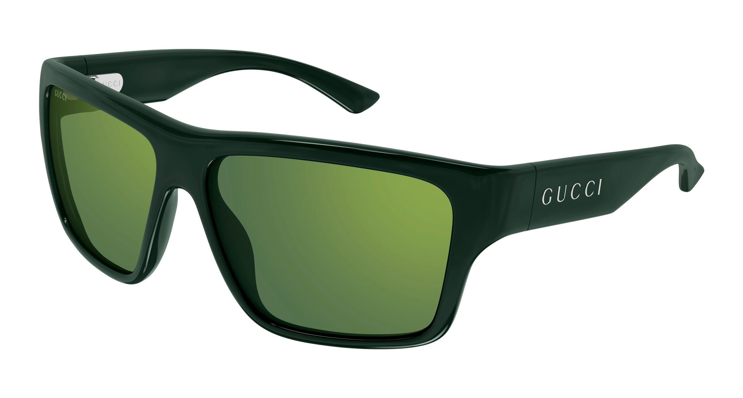 Gucci Uomo Gucci GG2239S 003 Occhiali da sole Iniettato Verde Verde Geometrica Specchiato Gucci Uomo Gucci GG2239S 003 Occhiali da sole Iniettato Verde Verde Geometrica Specchiato