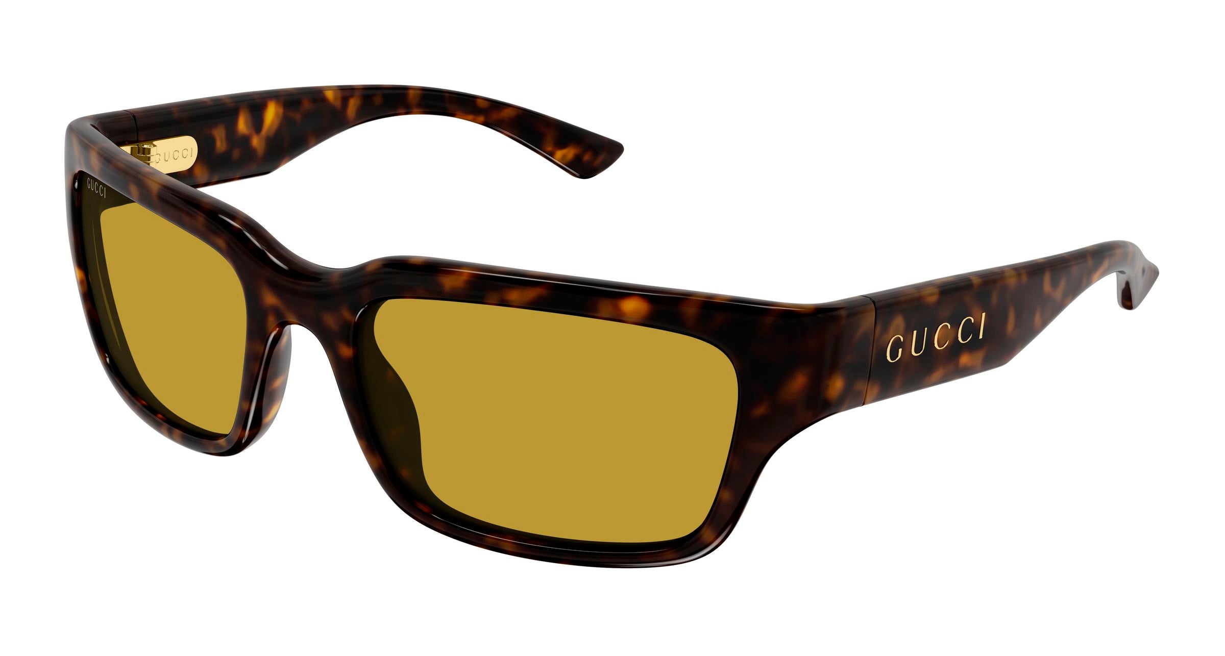 Gucci Uomo Gucci GG2240S 006 Occhiali da sole Iniettato Havana Giallo Squadrata