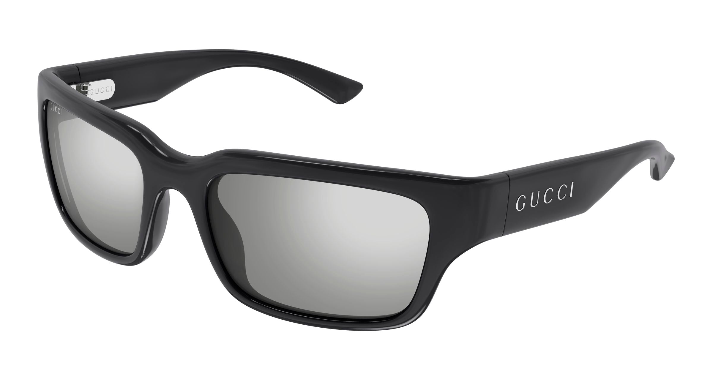 Gucci Uomo Gucci GG2240S 007 Occhiali da sole Iniettato Grigio Argento Squadrata Flash
