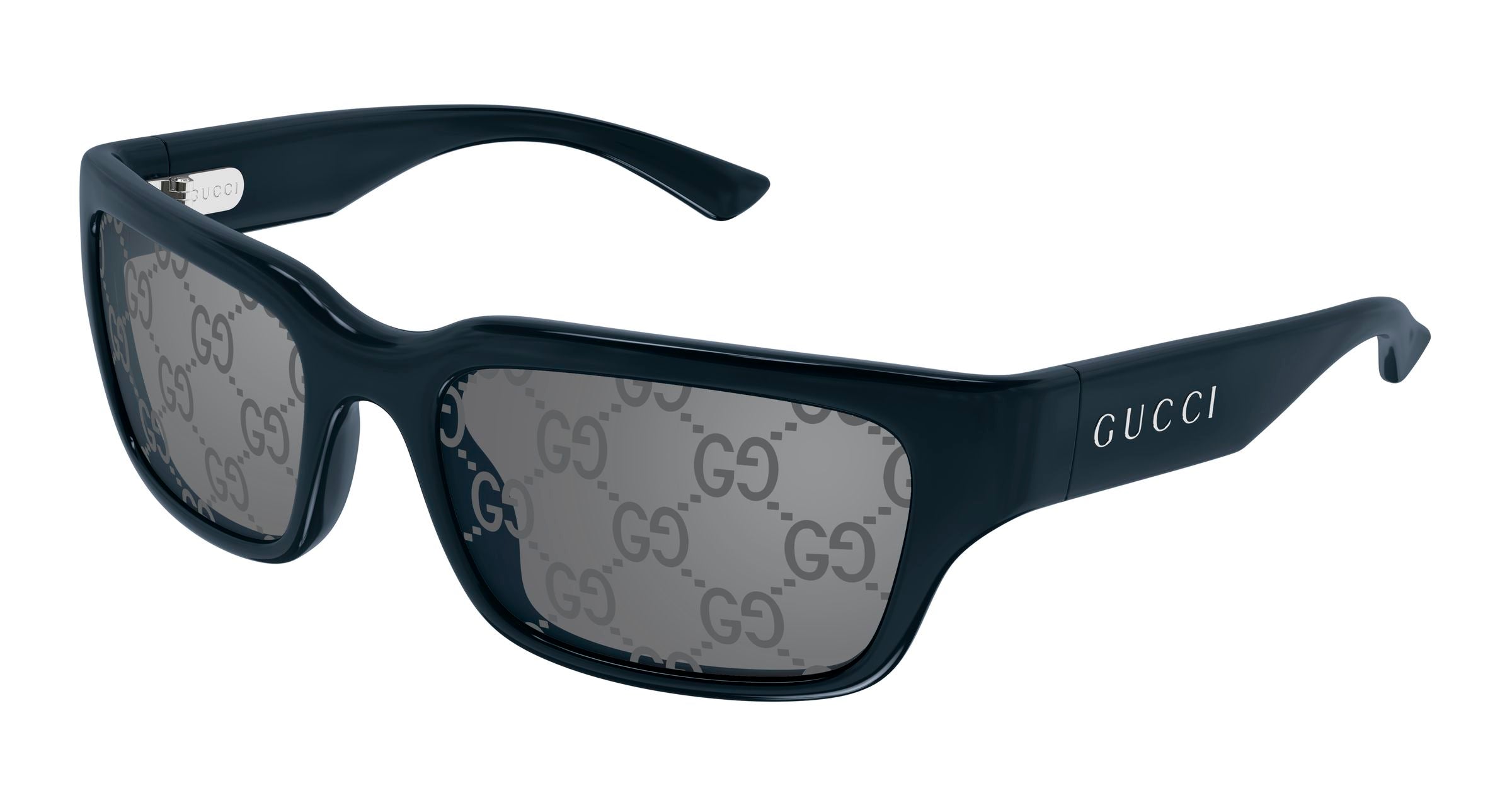 Gucci Uomo Gucci GG2240S 008 Occhiali da sole Iniettato Blu Argento Squadrata Specchiato Gucci Uomo Gucci GG2240S 008 Occhiali da sole Iniettato Blu Argento Squadrata Specchiato