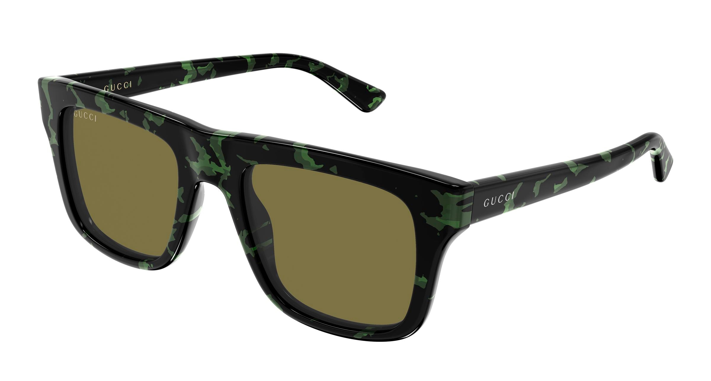 Gucci Uomo Gucci GG2242S 003 Occhiali da sole Acetato Havana Verde Squadrata Gucci Uomo Gucci GG2242S 003 Occhiali da sole Acetato Havana Verde Squadrata
