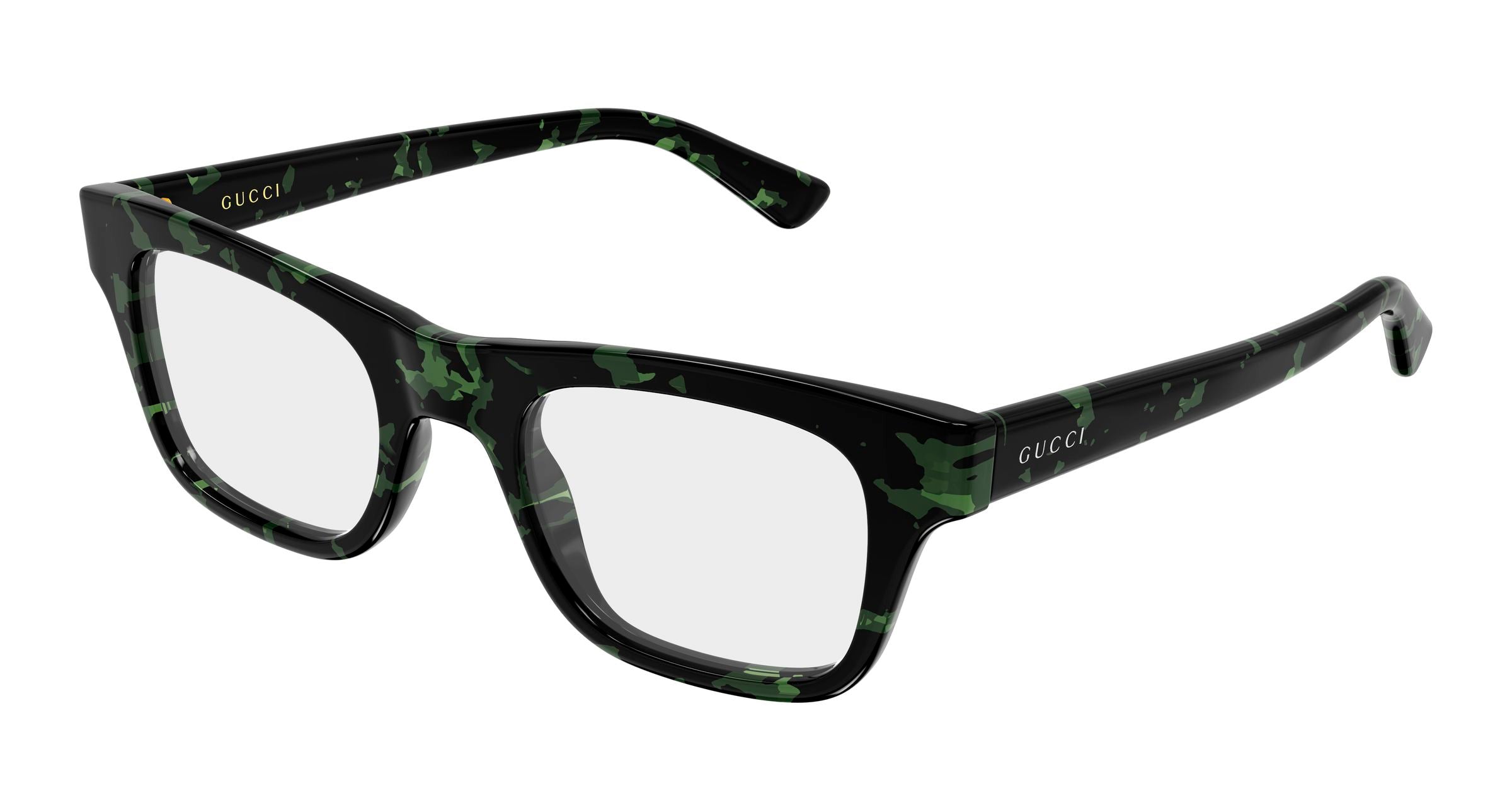 Gucci Uomo Gucci GG2244O 007 Montature da vista Acetato Havana Trasparente Squadrata
