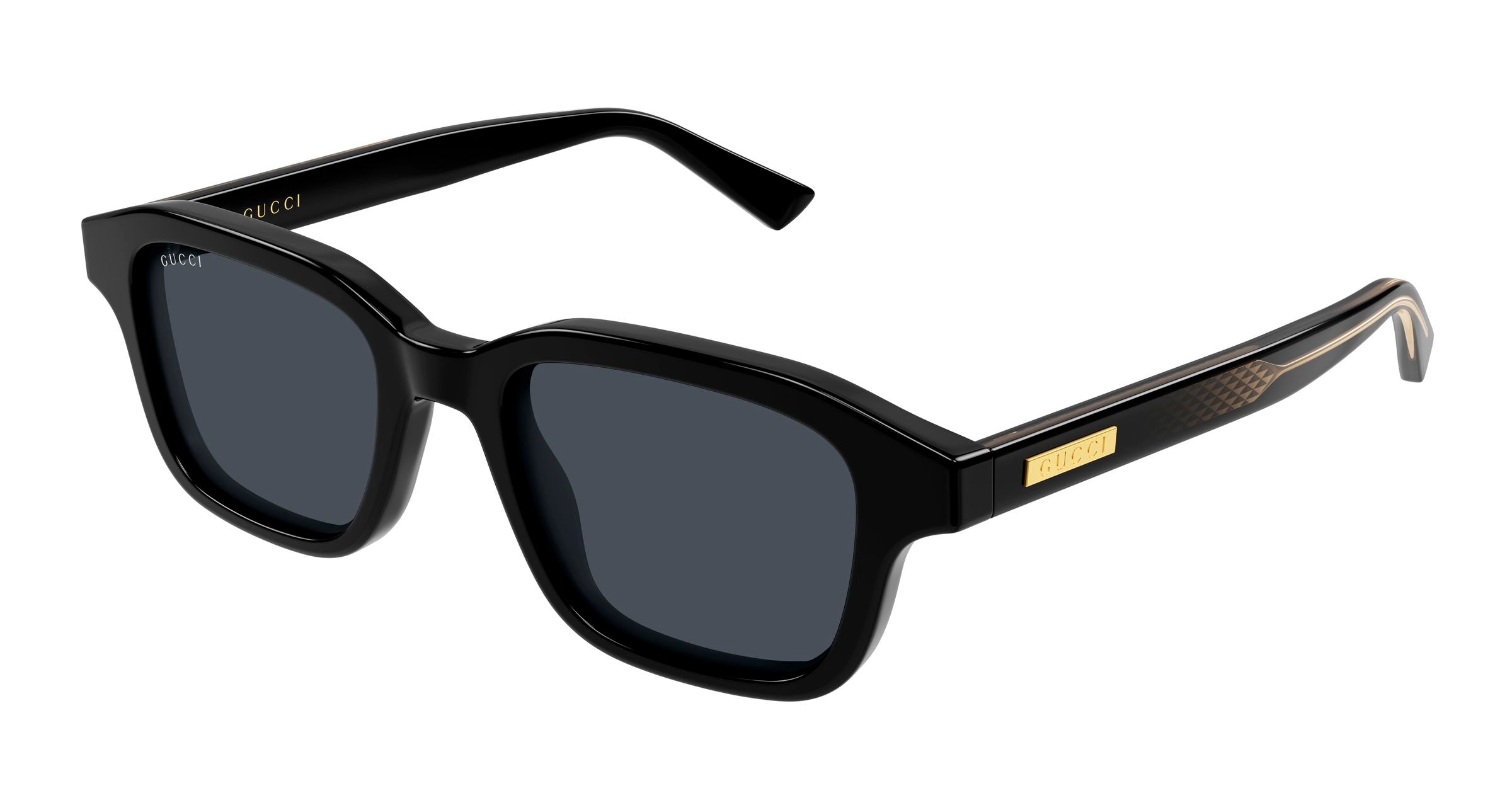 Gucci Uomo Gucci GG2247S 001 Occhiali da sole Acetato Nero Blu Squadrata