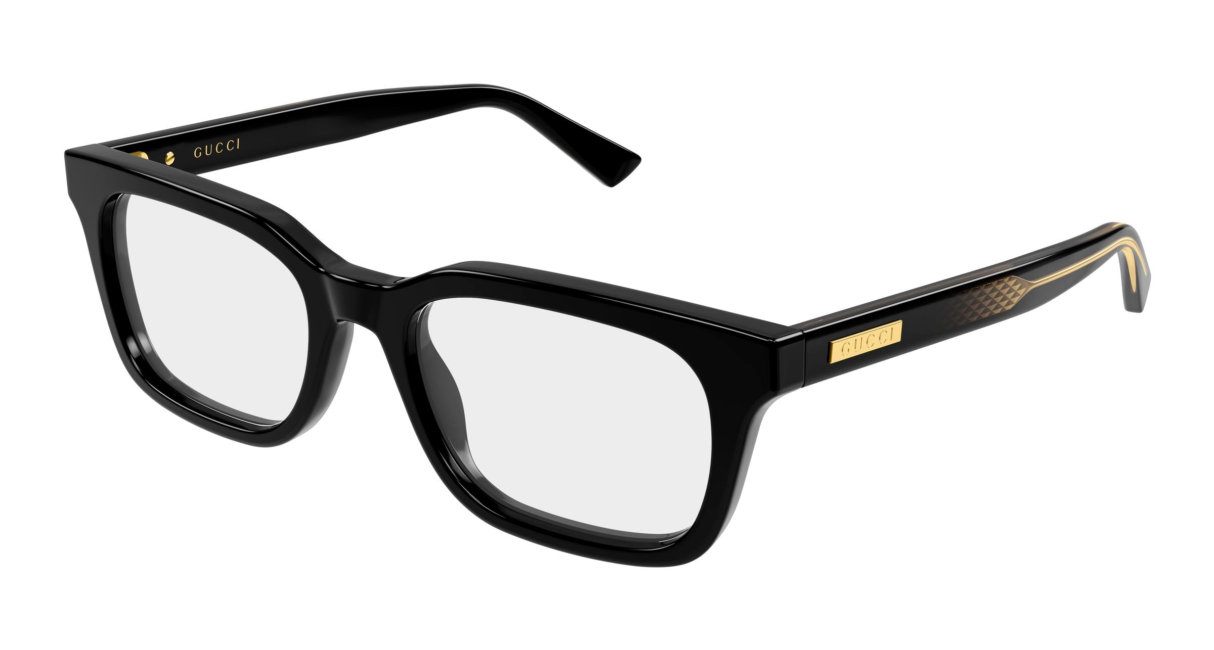 Gucci Uomo Gucci GG2249O 001 Montature da vista Acetato Nero Trasparente Squadrata Gucci Uomo Gucci GG2249O 001 Montature da vista Acetato Nero Trasparente Squadrata