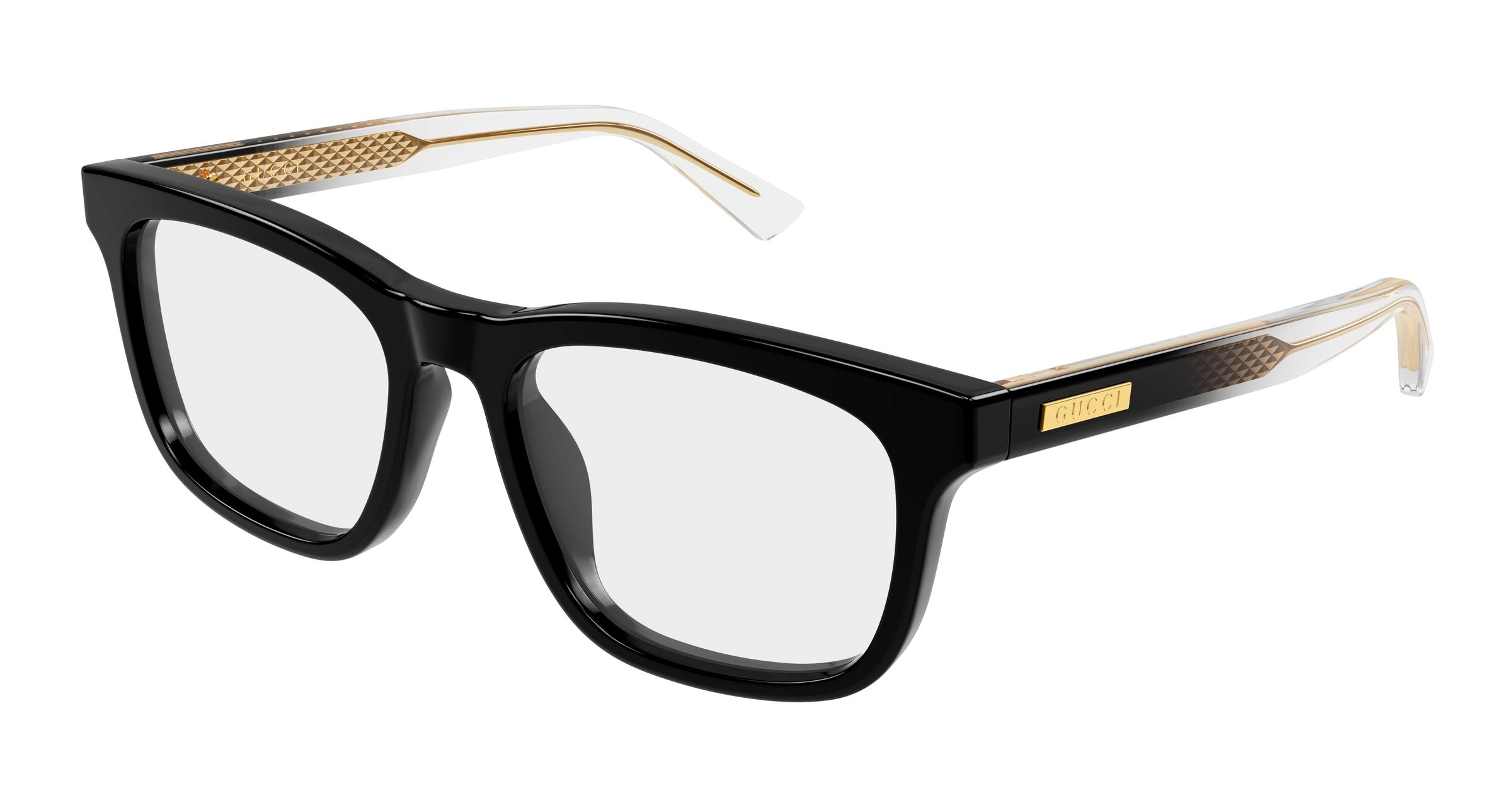 Gucci Uomo Gucci GG2250OL 003 Montature da vista Acetato Nero Trasparente Squadrata