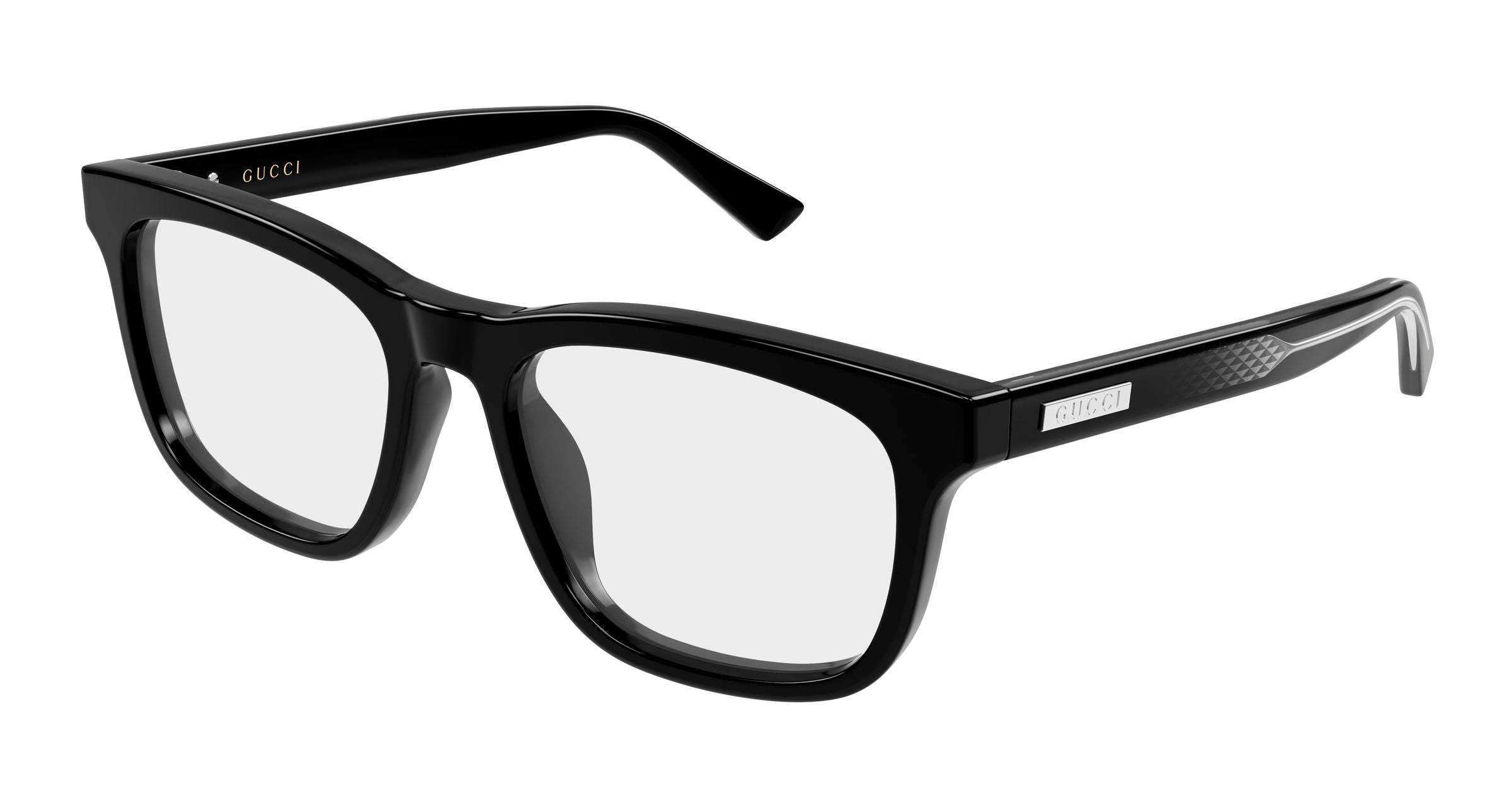 Gucci Uomo Gucci GG2250OL 005 Montature da vista Acetato Nero Trasparente Squadrata Gucci Uomo Gucci GG2250OL 005 Montature da vista Acetato Nero Trasparente Squadrata
