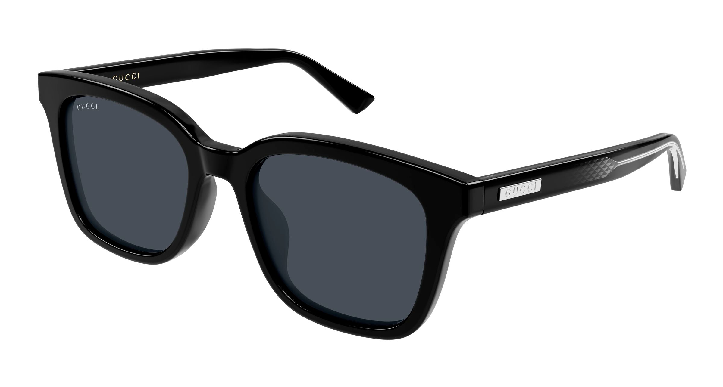 Gucci Uomo Gucci GG2251SA 001 Occhiali da sole Acetato Nero Blu Squadrata