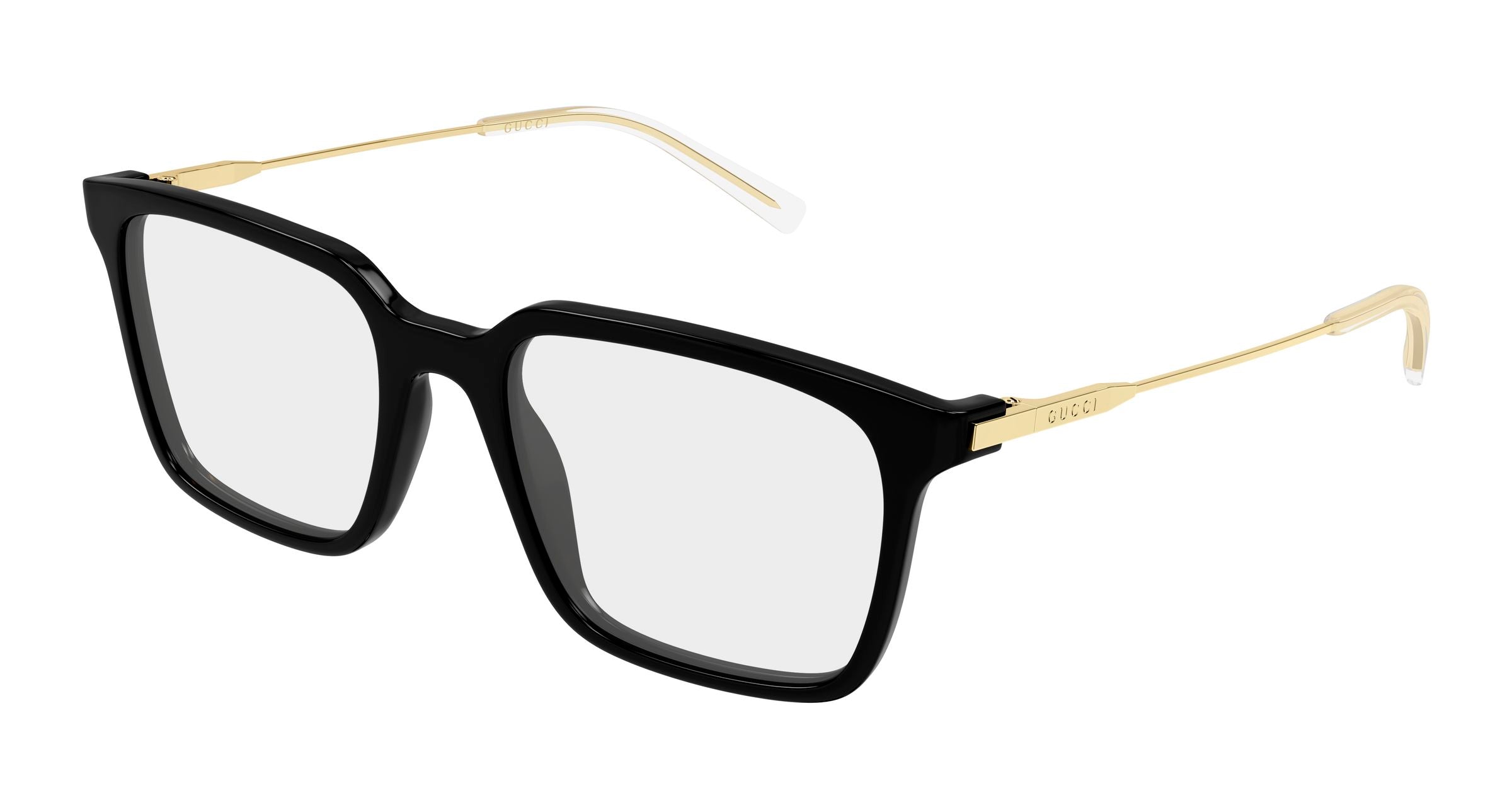 Gucci Uomo Gucci GG2252O 001 Montature da vista Acetato Nero Trasparente Squadrata