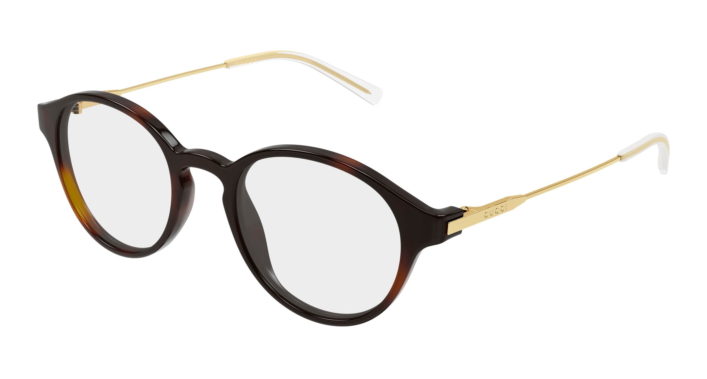 Gucci Uomo Gucci GG2253O 002 Montature da vista Acetato Havana Trasparente Rotonda