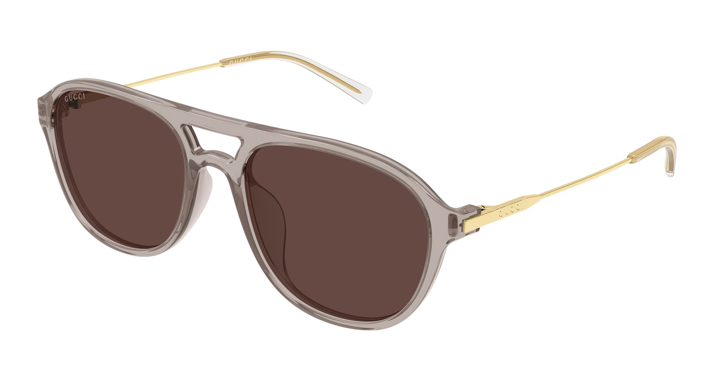 Gucci Uomo Gucci GG2254SK 003 Occhiali da sole Acetato Grigio Marrone Pilot