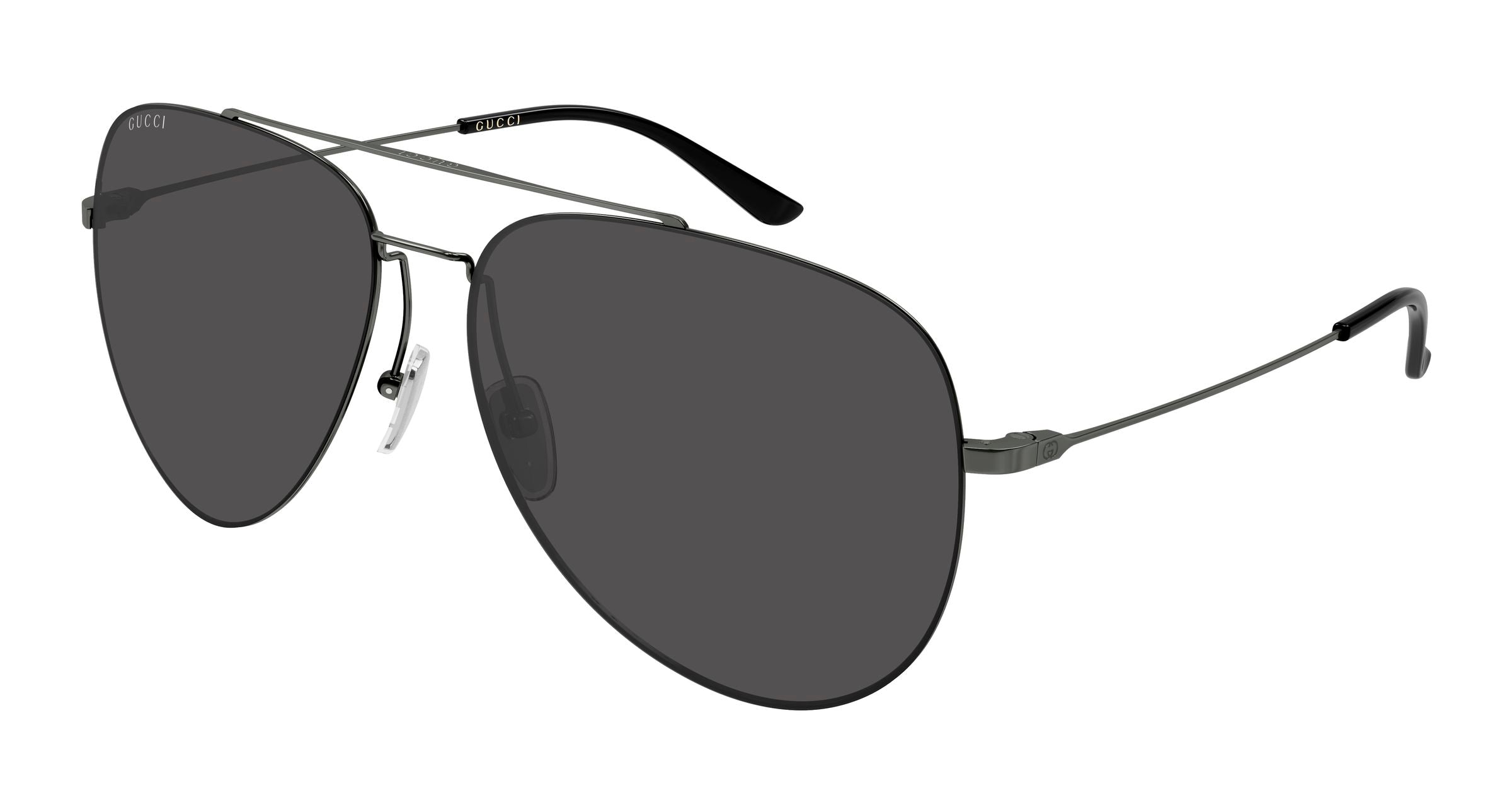 Gucci Uomo Gucci GG2255S 001 Occhiali da sole Metallo Rutenio Grigio Pilot