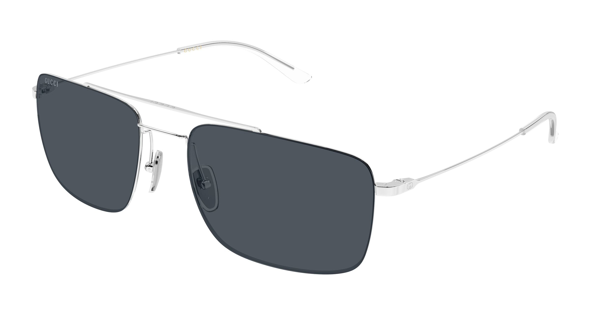 Gucci Uomo Gucci GG2256SA 002 Occhiali da sole Metallo Argento Grigio Squadrata Gucci Uomo Gucci GG2256SA 002 Occhiali da sole Metallo Argento Grigio Squadrata