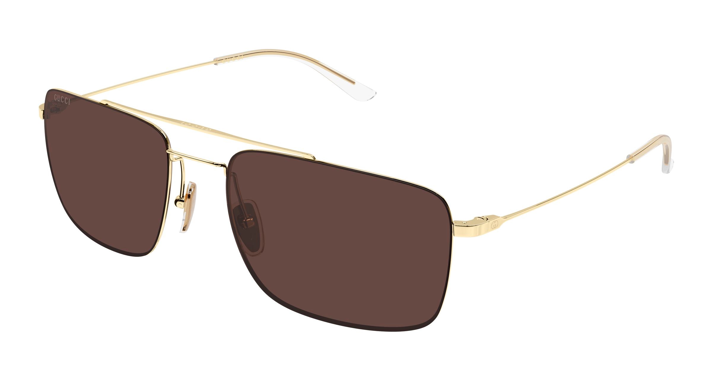 Gucci Uomo Gucci GG2256SA 003 Occhiali da sole Metallo Oro Marrone Squadrata Gucci Uomo Gucci GG2256SA 003 Occhiali da sole Metallo Oro Marrone Squadrata