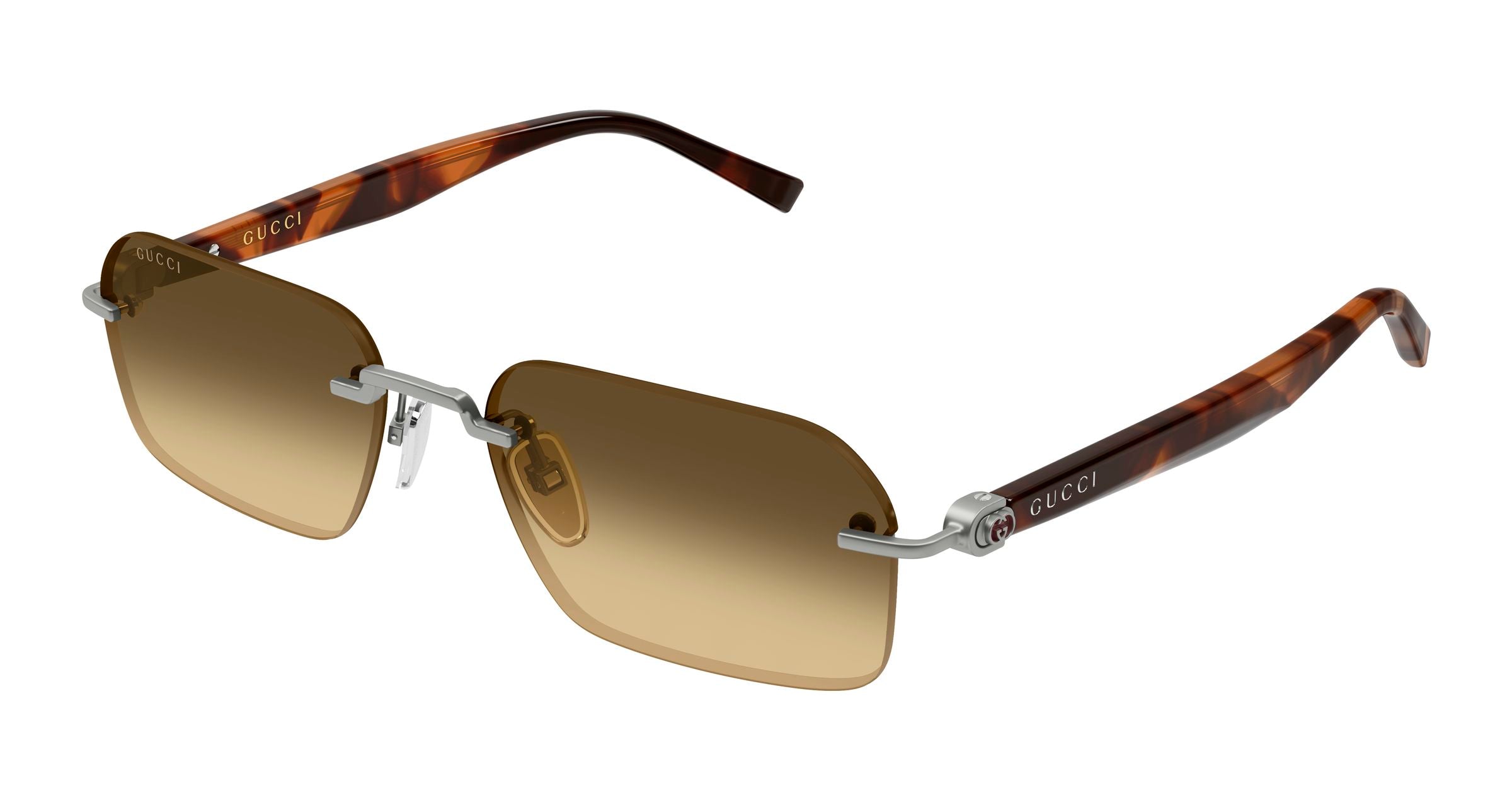 Gucci Uomo Gucci GG2259S 002 Occhiali da sole Metallo Rutenio Marrone Squadrata Sfumato Gucci Uomo Gucci GG2259S 002 Occhiali da sole Metallo Rutenio Marrone Squadrata Sfumato